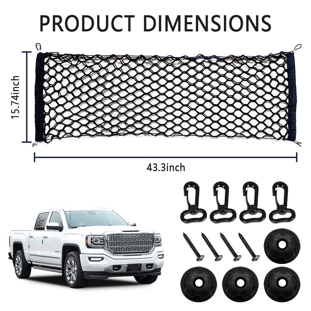 Car Rear Cargo Net with Good Elasticity&Tensile Strength Trunk Net Organizer for SUV Truck,Ideal Car Net Keeps Overlanding Accessories (L 43.3''x15.74'') - Image 2