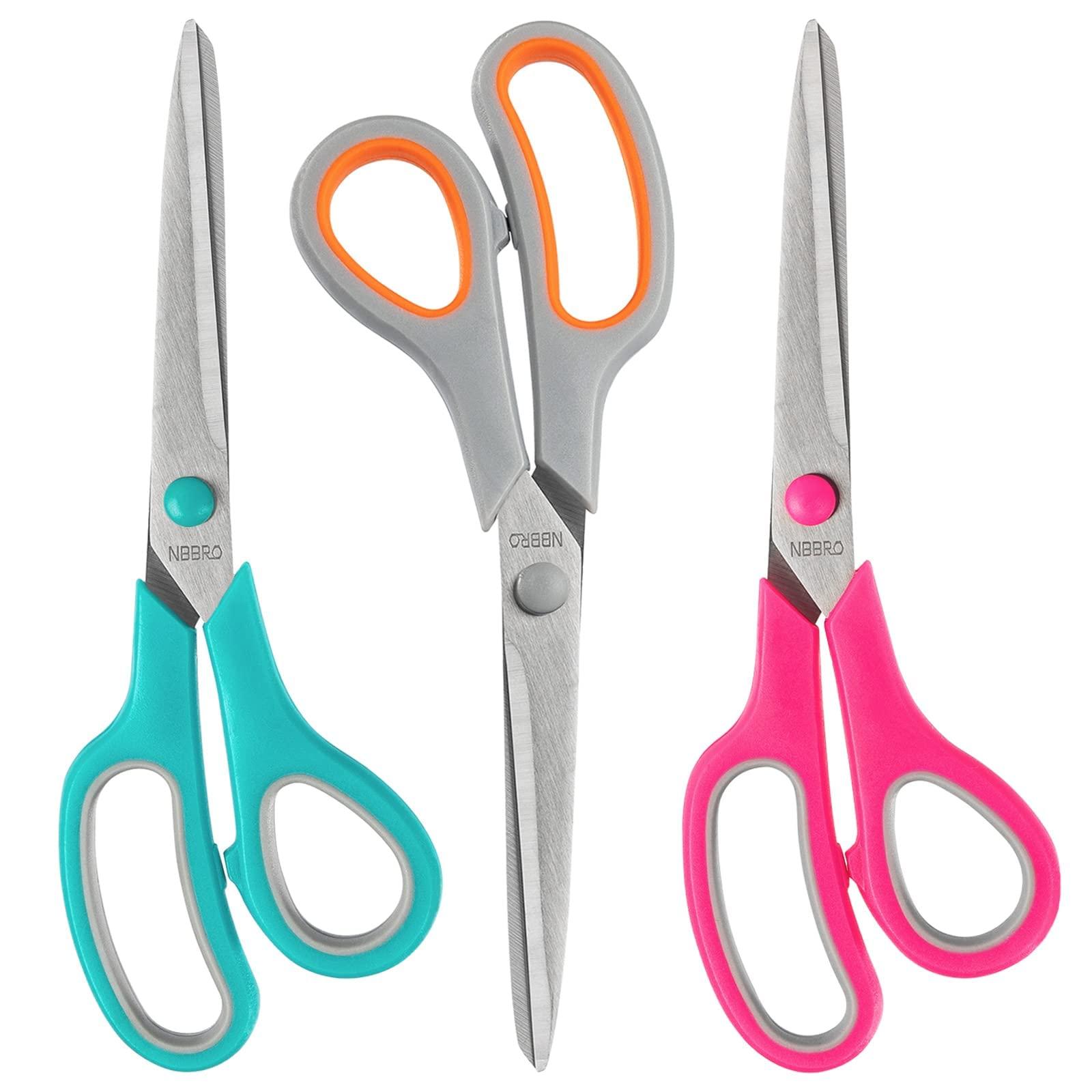 Stainless Steel All Purpose Scissors, 8.5'' Multipurpose 3-Pack for Office, Home, School, Sewing, Fabric, Craft Supplies - Image 6