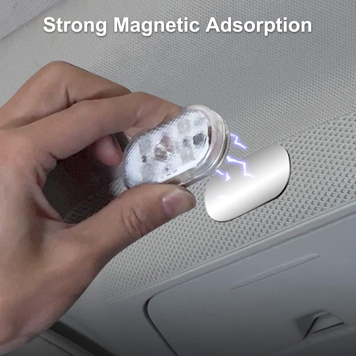 4Pcs Car LED Lights Interior Wireless, 7 Colors Interior Car Lights with 6 Bright LED Lamp Beads, Portable USB Rechargeable Car Interior Led Night Light for Car Decor - Image 4