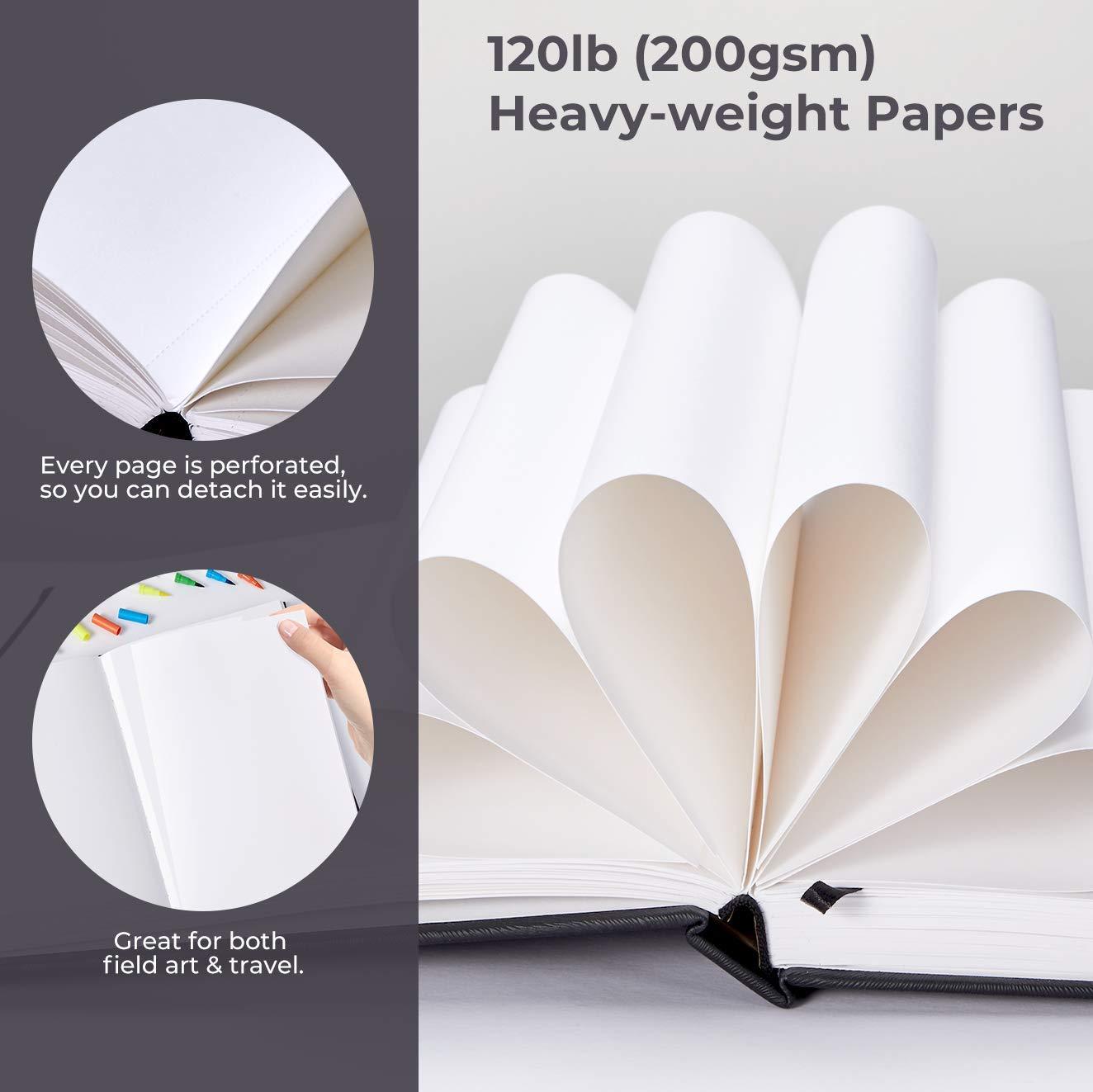 Ohuhu Sketchbook Marker Paper Pad: 8.3"x8.3" Square Art Sketch Book Drawing Papers 78 Sheets/156 Pages 120 lb/200 gsm Hardcover Sketching Books for Alcohol Markers Heavyweight Sketchpad Christmas Gift - Image 4