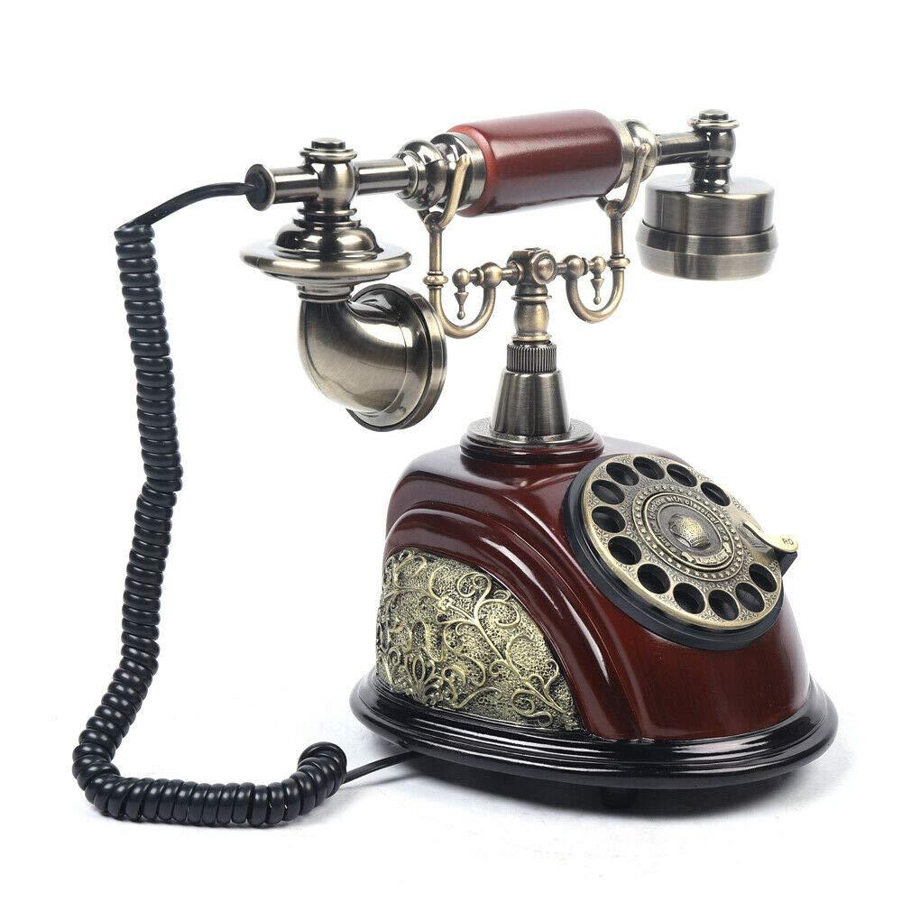 Royal Vintage Telephone Antique Desk Phone Corded Retro Phone Rotary Antique Dial Handset Corded Desk Home Office Vintage Decorative Telephone (Bronze) - Image 8
