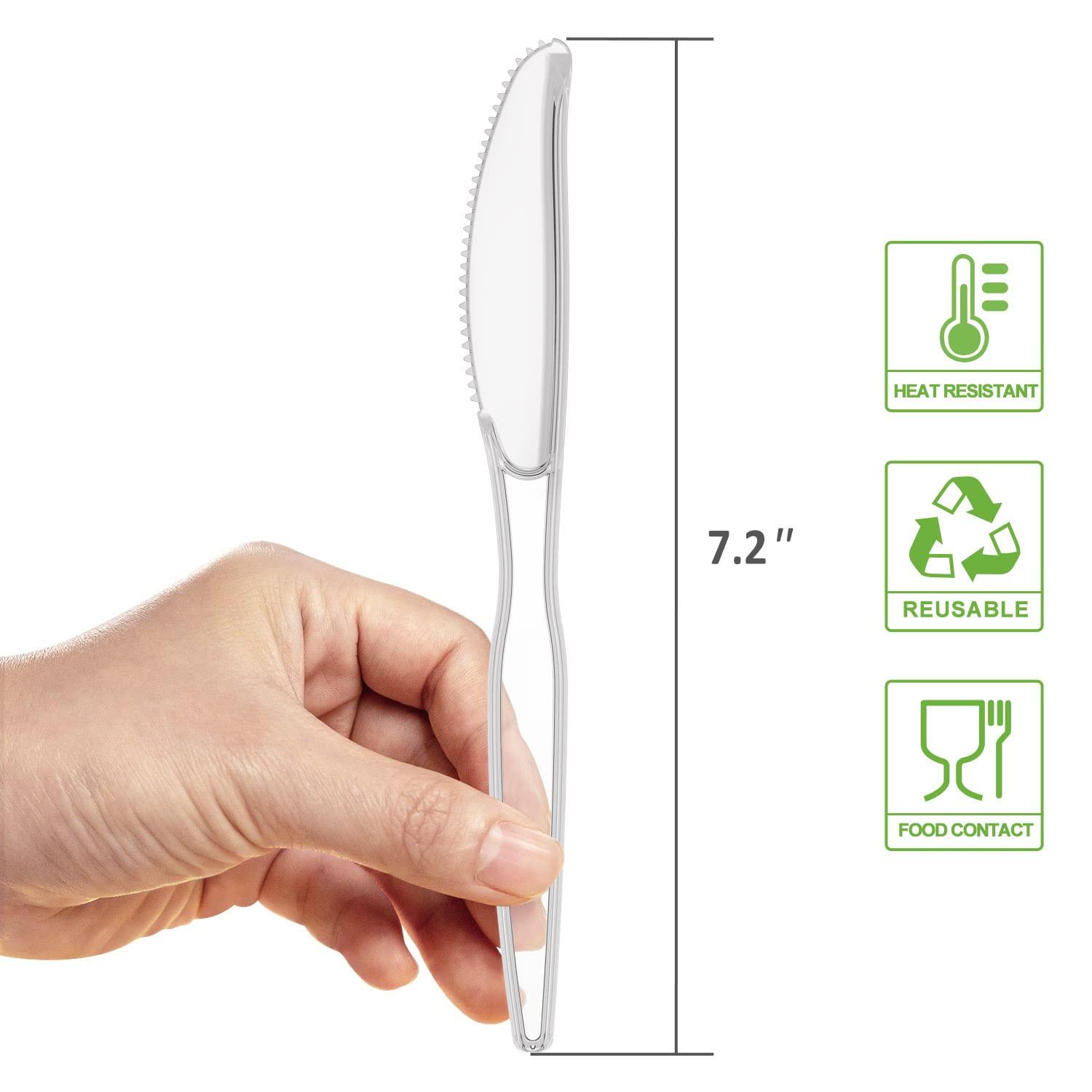 POSATE Clear Knives, Heavy-Duty Crystal (100 Knives) - Image 3