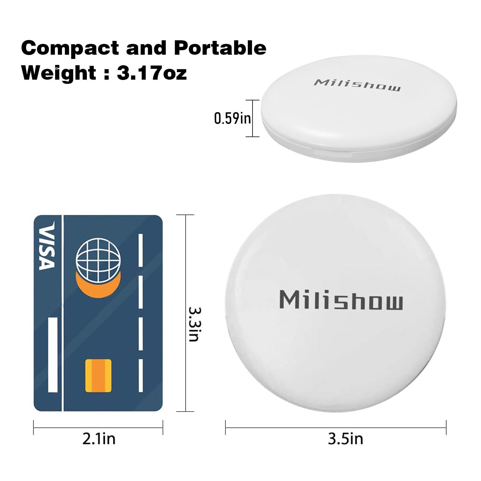 Milishow Compact Mirror with LED Light,1x/10x Magnifying Rechargeable Mirror,3.5in, Dimmable Travel Mirror for Purse,Pocket,Handheld 2-Sided Makeup Mirror - Image 4