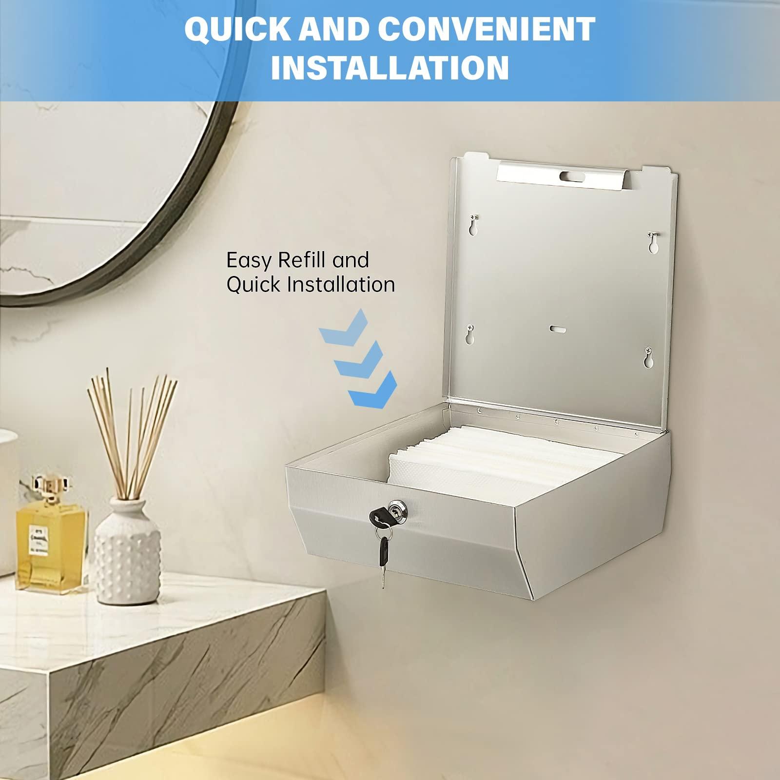 Paper Towel Dispenser Wall Mount Commercial, C Fold Multifold Hand Paper Towel Dispenser, Stainless Steel Tissue Holder - Image 5