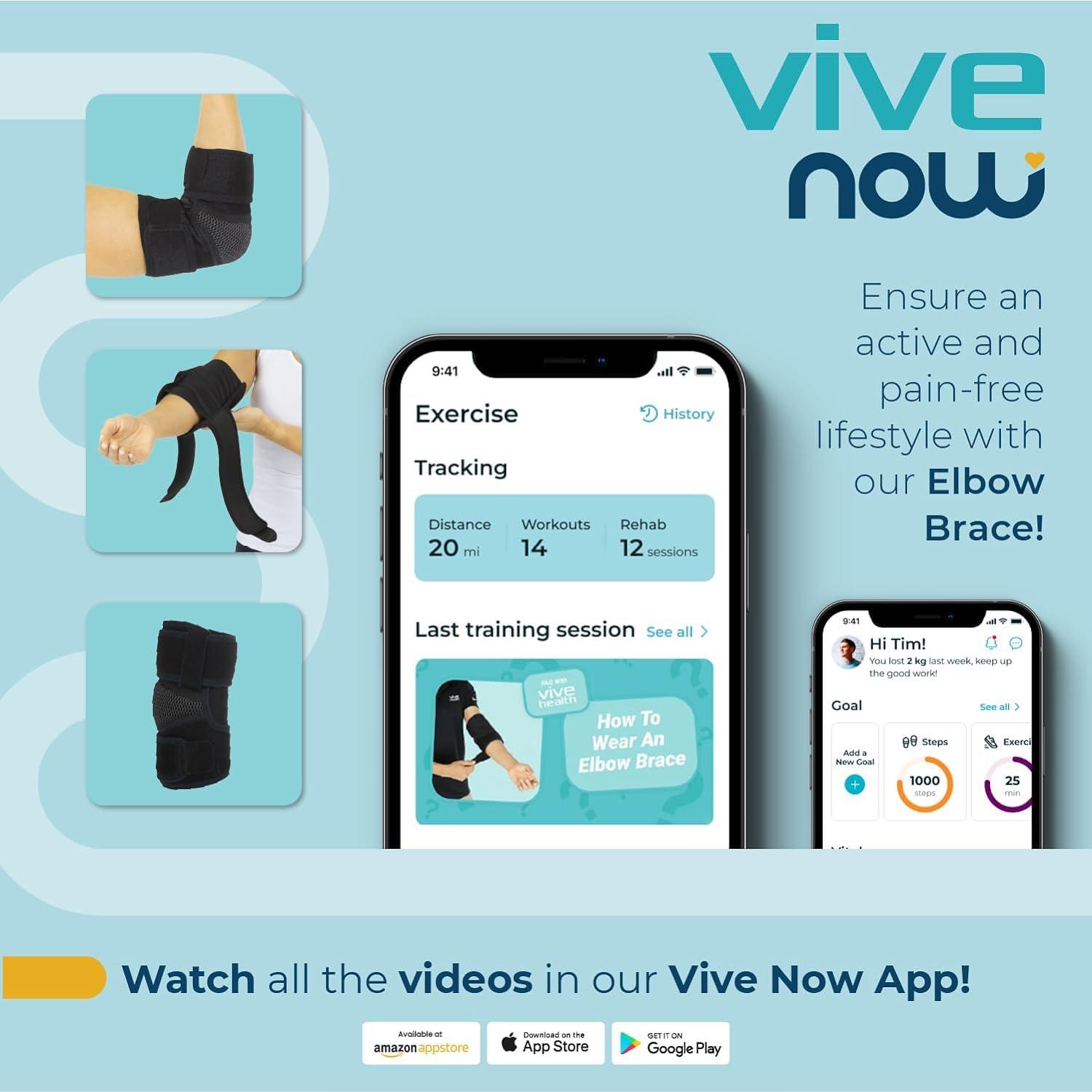 Vive Elbow Brace - Tennis Compression Sleeve - Wrap for Golfers, Bursitis, Left or Right Arm - Tendonitis Support Strap for Golf, Men and Women - Epicondylitis and Sports Recovery - Image 7