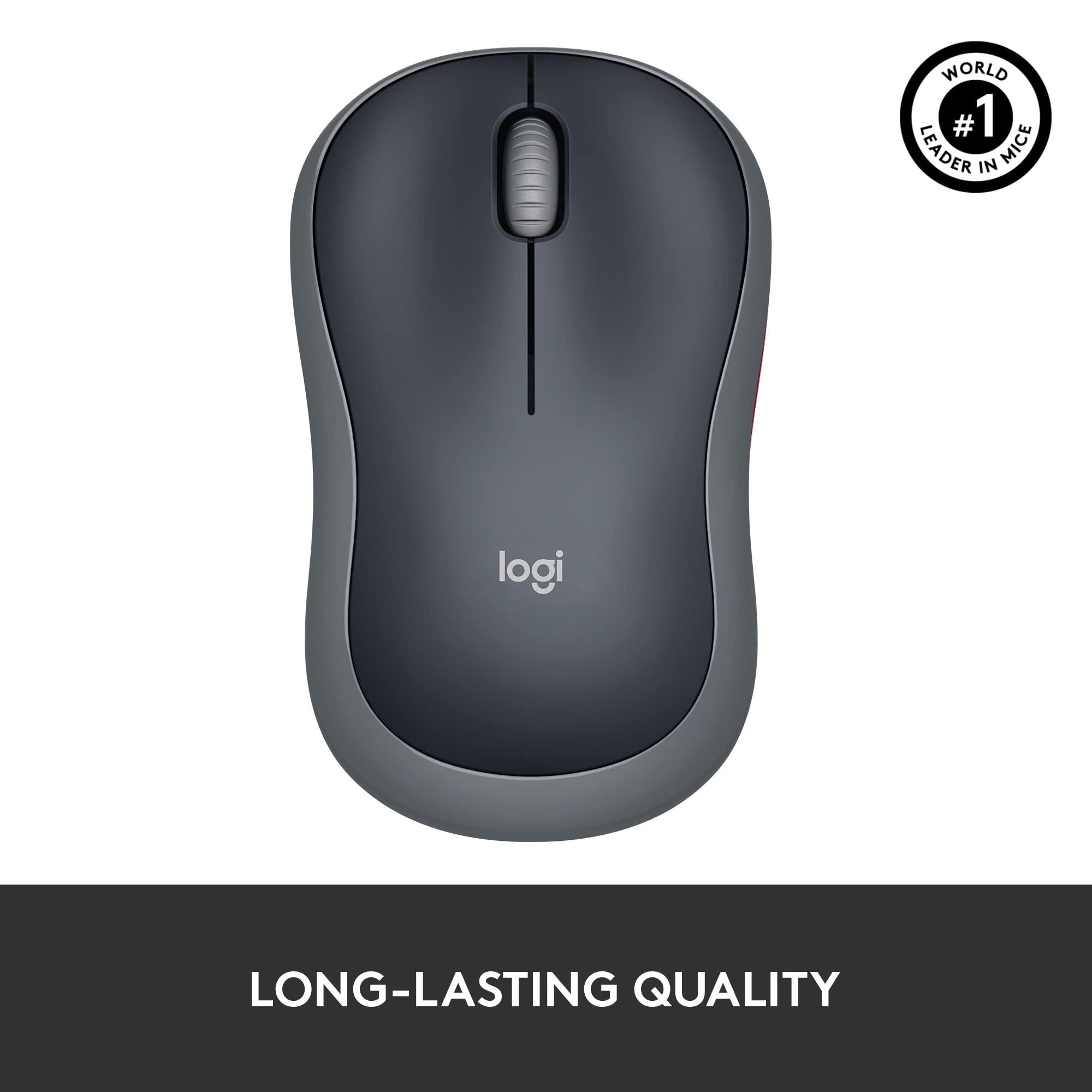 Logitech M185 Wireless Mouse, 2.4GHz with USB Mini Receiver, 12-Month Battery Life, 1000 DPI Optical Tracking, Ambidextrous PC/Mac/Laptop - Swift Grey - Image 7