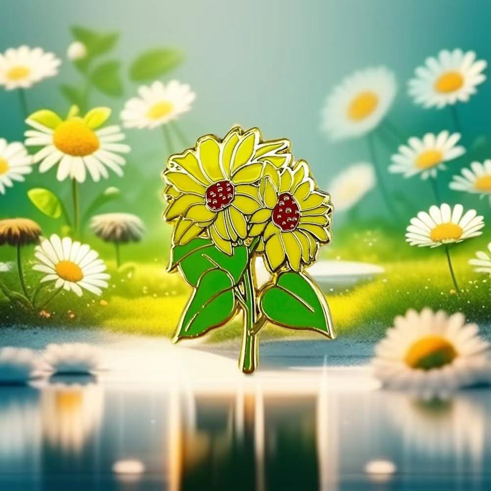 Ficsowy Cute Floral Kawaii Pins Alloy Enamel Lapel Pin for Clothing Jackets Backpacks Clothes Caps Bags Hats Decorations - Image 3