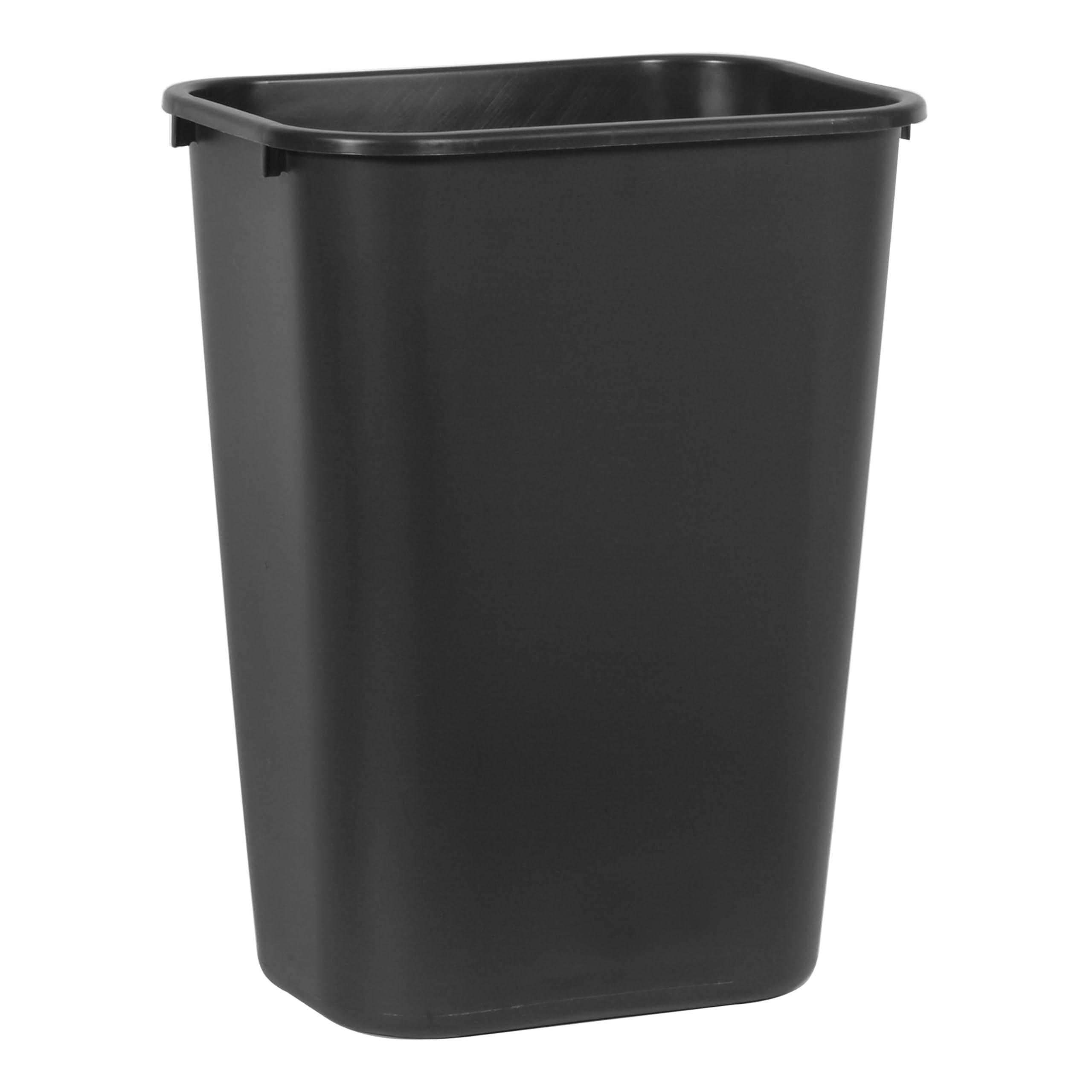 Rubbermaid Commercial Wastebasket Trash Container, 41QT/10.25 GAL, Plastic, Black, Stackable Trash Can for Bedroom/Bathroom/Office, Fits Under Desk/Sink/Cabinet - Image 3