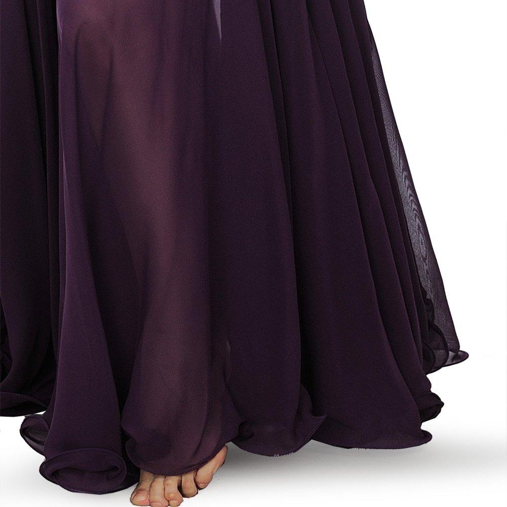 ROYAL SMEELA Chiffon Belly Dance Skirt for Women Belly Dancing Costume Outfit Tribal Maxi Full Skirts Solid Color Skirt Voile - Image 7