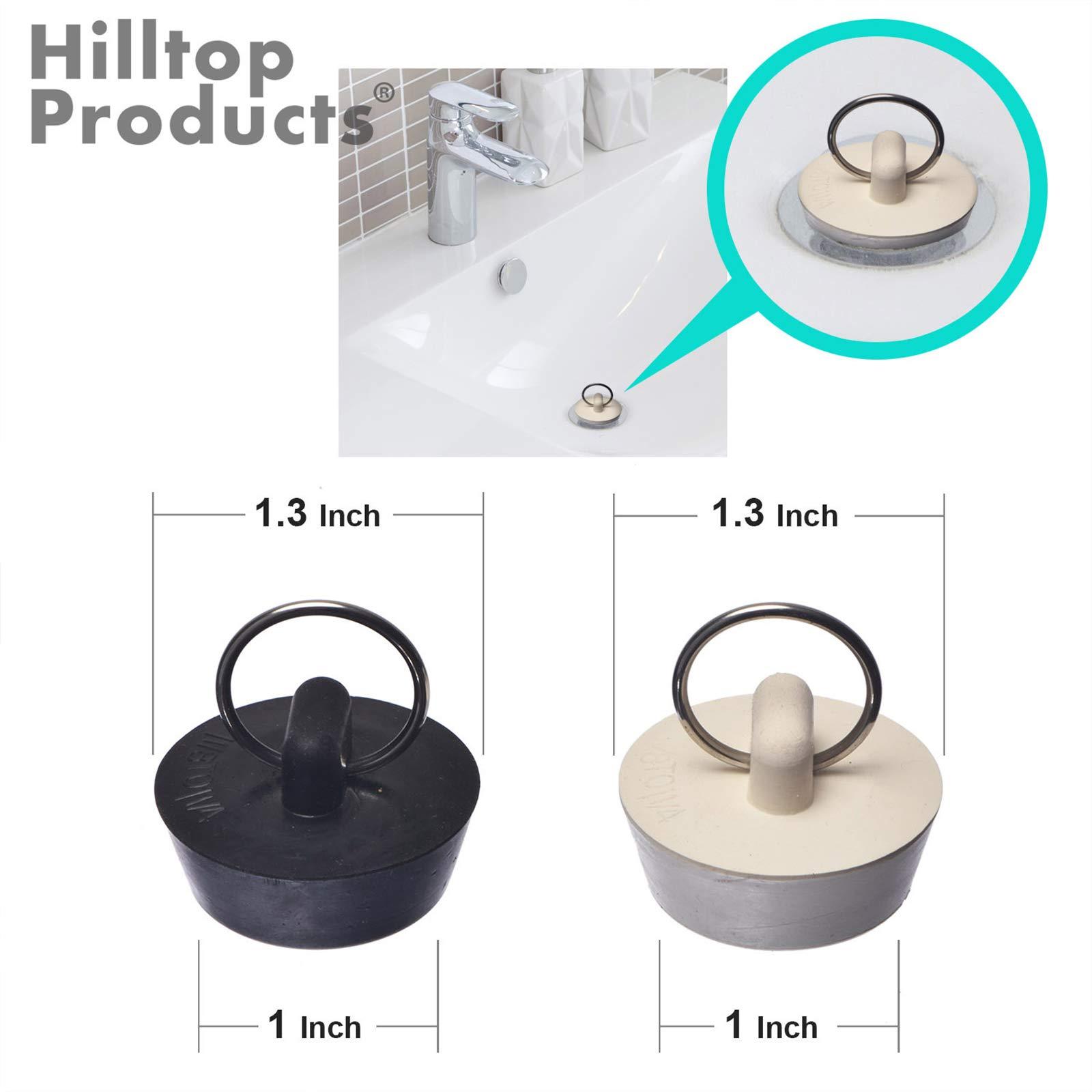 4 Pcs - Bathroom Sink Strainers and Stopper Plug (Use Separately) - 2.125" Top / 1" Basket, Stainless Steel Strainers and Rubber Plug Stopper for Standard Bathroom, Utility, Slop and RV Sink. - Image 4