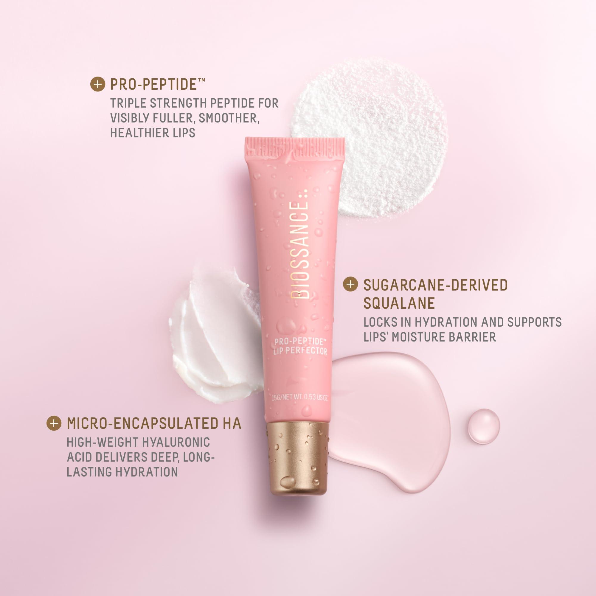 Biossance Pro-Peptide Lip Perfector – Triple-Treat Vegan Lip Balm – Deeply Hydrating with Pro-Peptides & Hyaluronic Acid – Enhances Natural Lip Color – Silky, Glossy Finish - Image 3