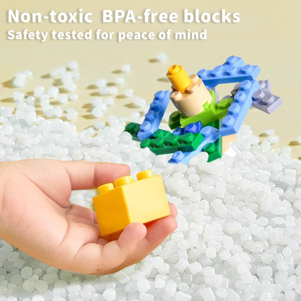 1100 Piece Building Blocks Classic Building Toys, Creative Bulk Building Bricks Sets Compatible with Legos Baseplate Sets 17 Colors Mixed 147 Shapes for Kids Party Favors Birthday - Image 5