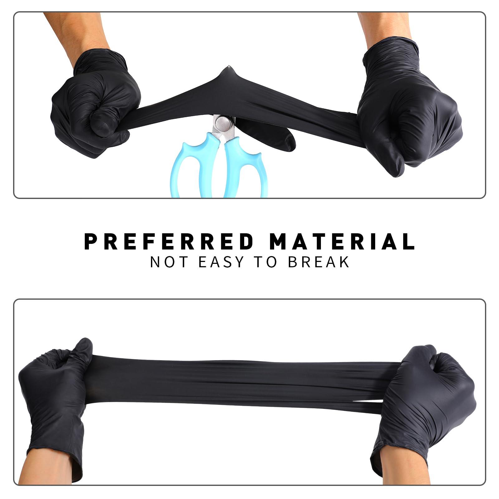 LW Concept Disposable Nitrile Gloves, Chemical Resistant, Powder-Free, Latex-Free, Non-Sterile, Food Safe, 5 Mil, Black, 1000-Count (Small) - Image 5
