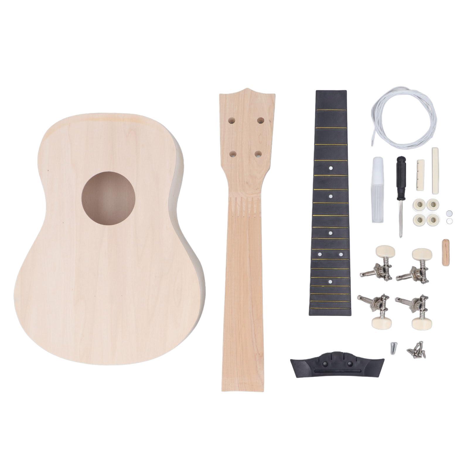 LiebeWH 24 Inch Wooden DIY Ukulele Kit Guitar Build Kit Multifunctional Concert Instrument for Performance and Practicing, LiebeWH956bghvmwu