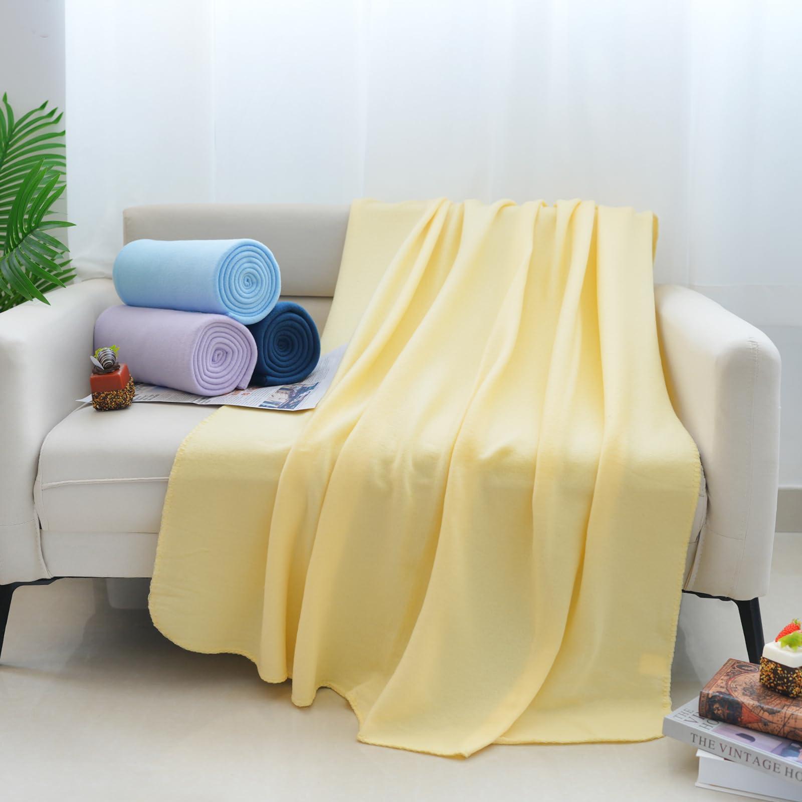 ZYFZCYBL Fleece Throw Blankets Lightweight Warm Soft Cozy Pet-Friendly Bulk Fleece Throw Blanket Solid for Home Bed, Sofa，Office,Gifts, Couch (Pack of 6-50 x 60 inch，Assorted 1) - Image 2