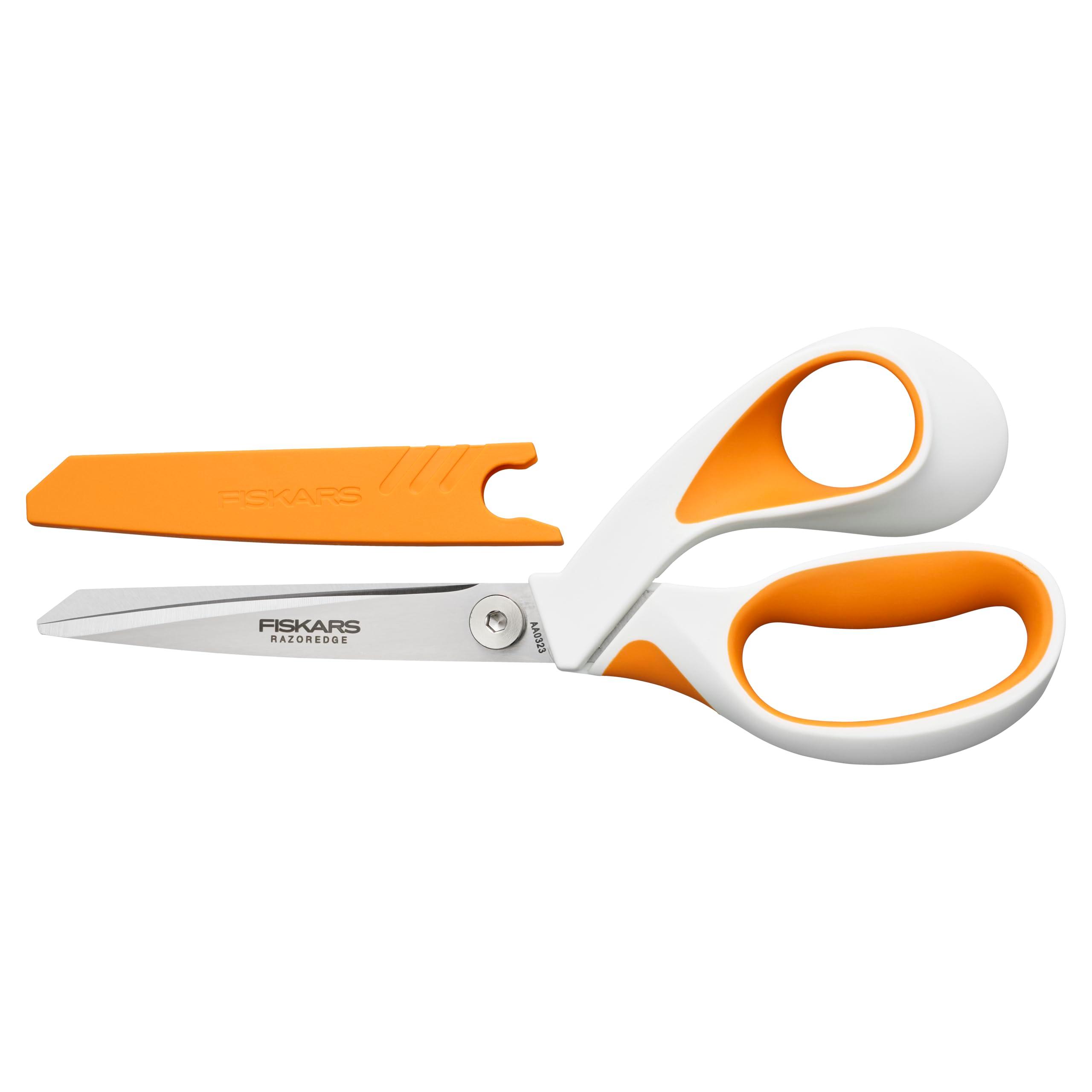 Fiskars RazorEdge Fabric Scissors - 8" Heavy Duty Fabric Shears with SoftGrip Ergonomic Handle, Premier Grade Stainless Steel Blades - Image 3