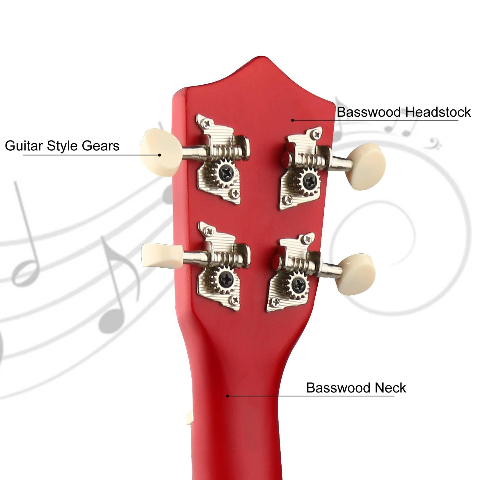 LXS Soprano Ukulele Kids Ukulele for Beginners - 23" Small Guitar Ukulele with Gig Bag, 1 Standby String and 2 Picks (Wood Color) - Image 3