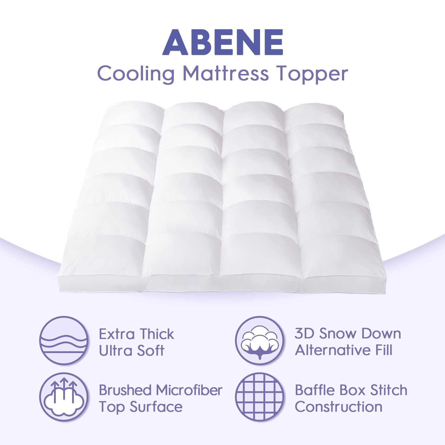 ABENE Twin XL Size Mattress Topper for College Dorm, Extra Long Mattress Pad Pillowtop, Soft Plush Mattress Cover Bed Topper with Deep Pocket, Overfilled Down Alternative Filling, White - Image 2