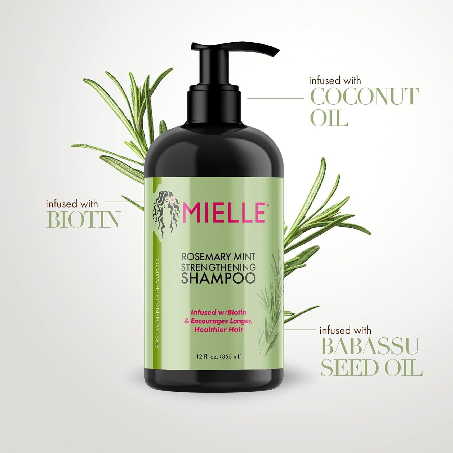Mielle Organics Rosemary Mint Strengthening Shampoo Infused with Biotin, Cleanses and Helps Strengthen Weak and Brittle Hair (12 Fl Oz) - Image 9