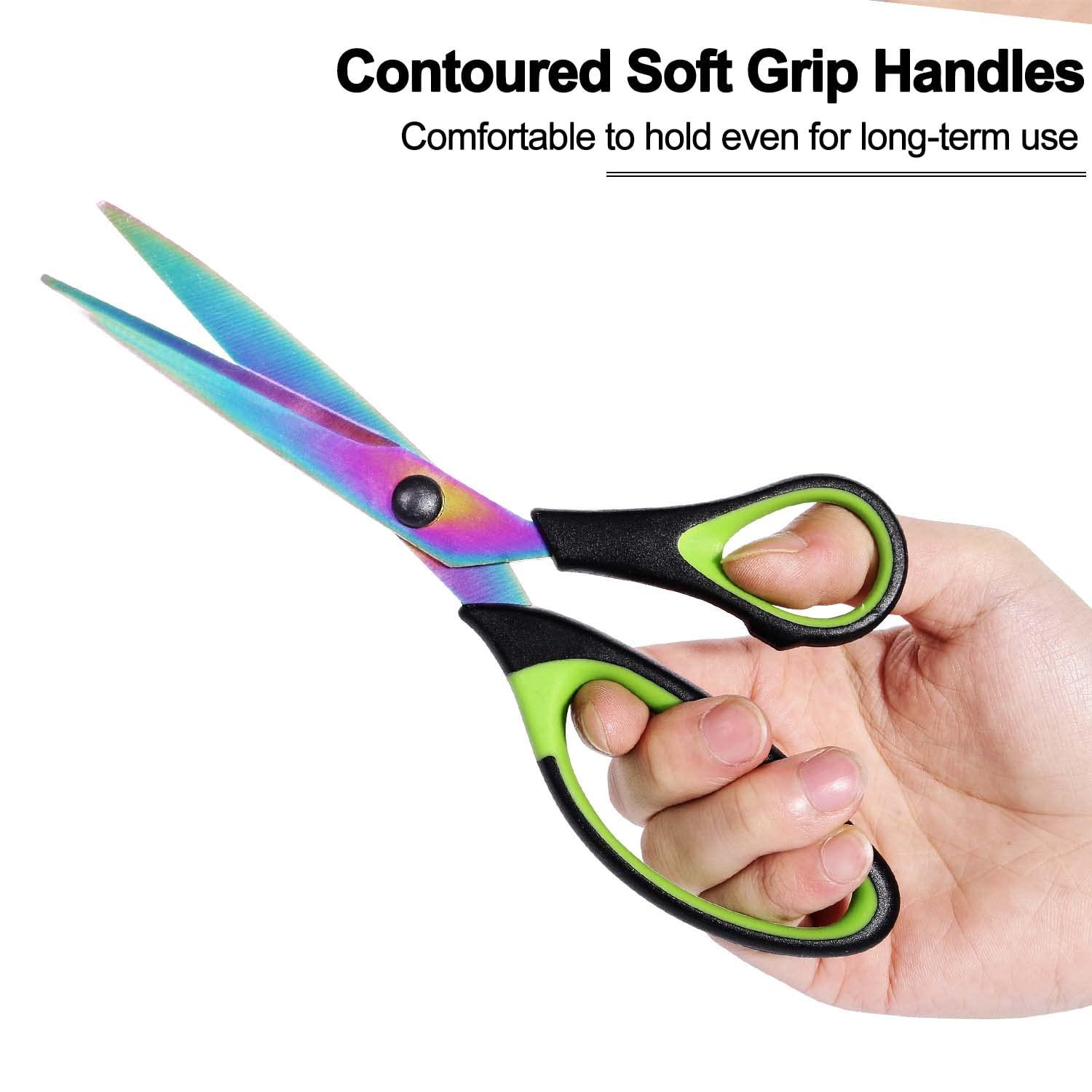 8.5" All-Purpose Scissors, 3-Pack Bulk Ultra Sharp Blade Shears, Comfort-Grip Sturdy Scissors for School, Office, Home, Sewing, Fabric, Craft Supplies, Right/Left Handed - Image 7