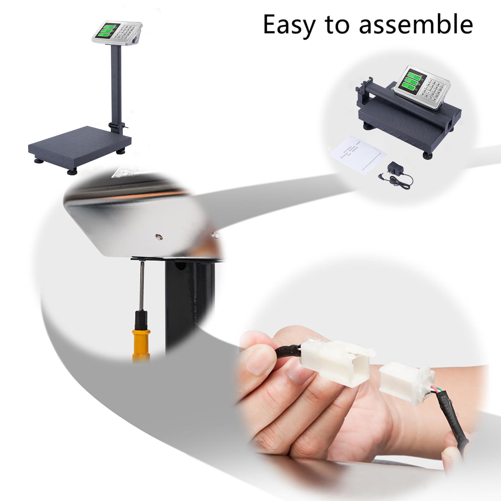 TUFFIOM 220lb Weight Electronic Platform Scale,Digital Floor Heavy Duty Folding Scales,Stainless Steel High-Definition LCD Display, Perfect for Postal Luggage Shipping Mailing Package Price Computing - Image 6