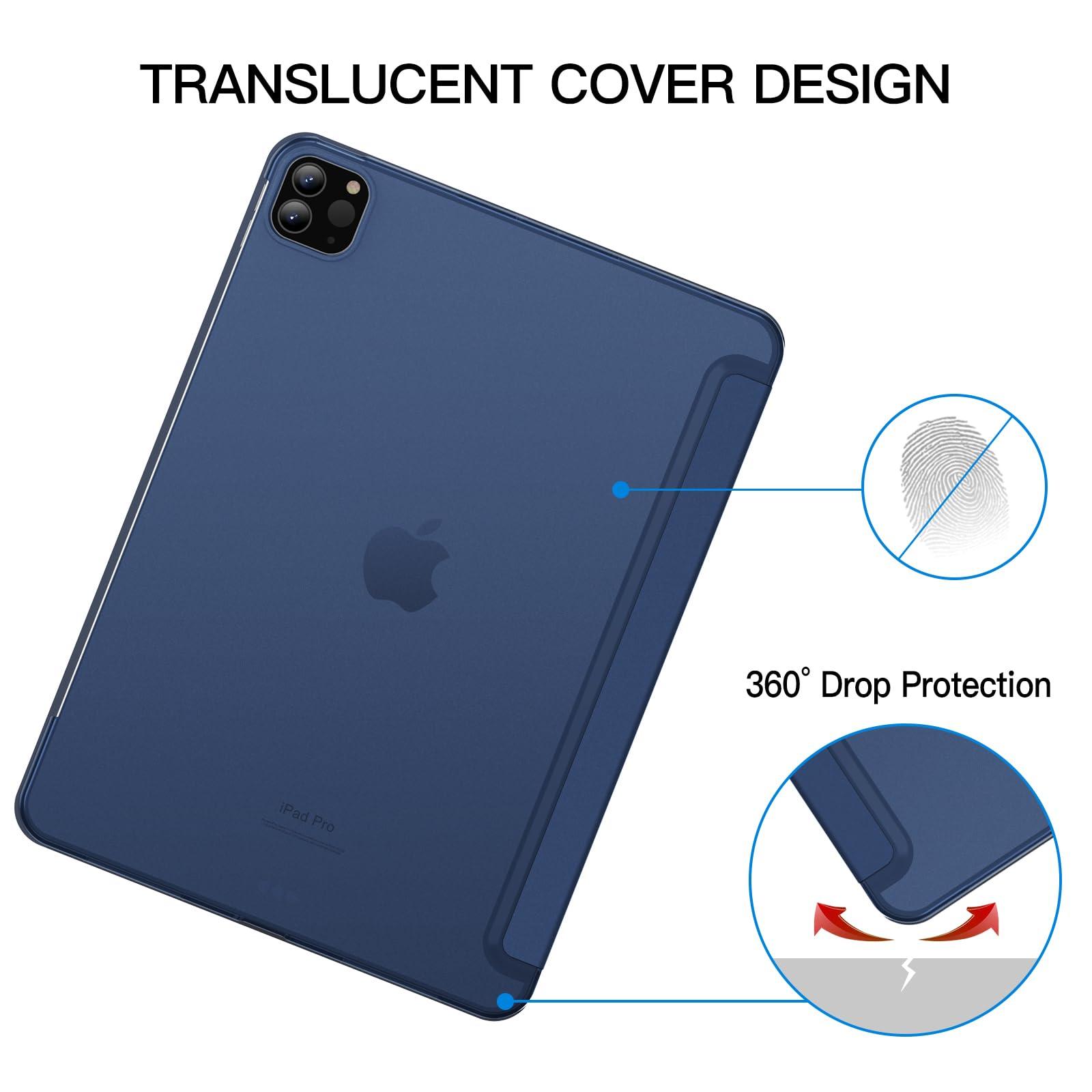 JETech Case for iPad Pro 11-Inch, 2022/2021/2020/2018 Model (4th/3rd/2nd/1st Generation), Compatible with Pencil, Cover Auto Wake/Sleep (Deep Navy) - Image 4