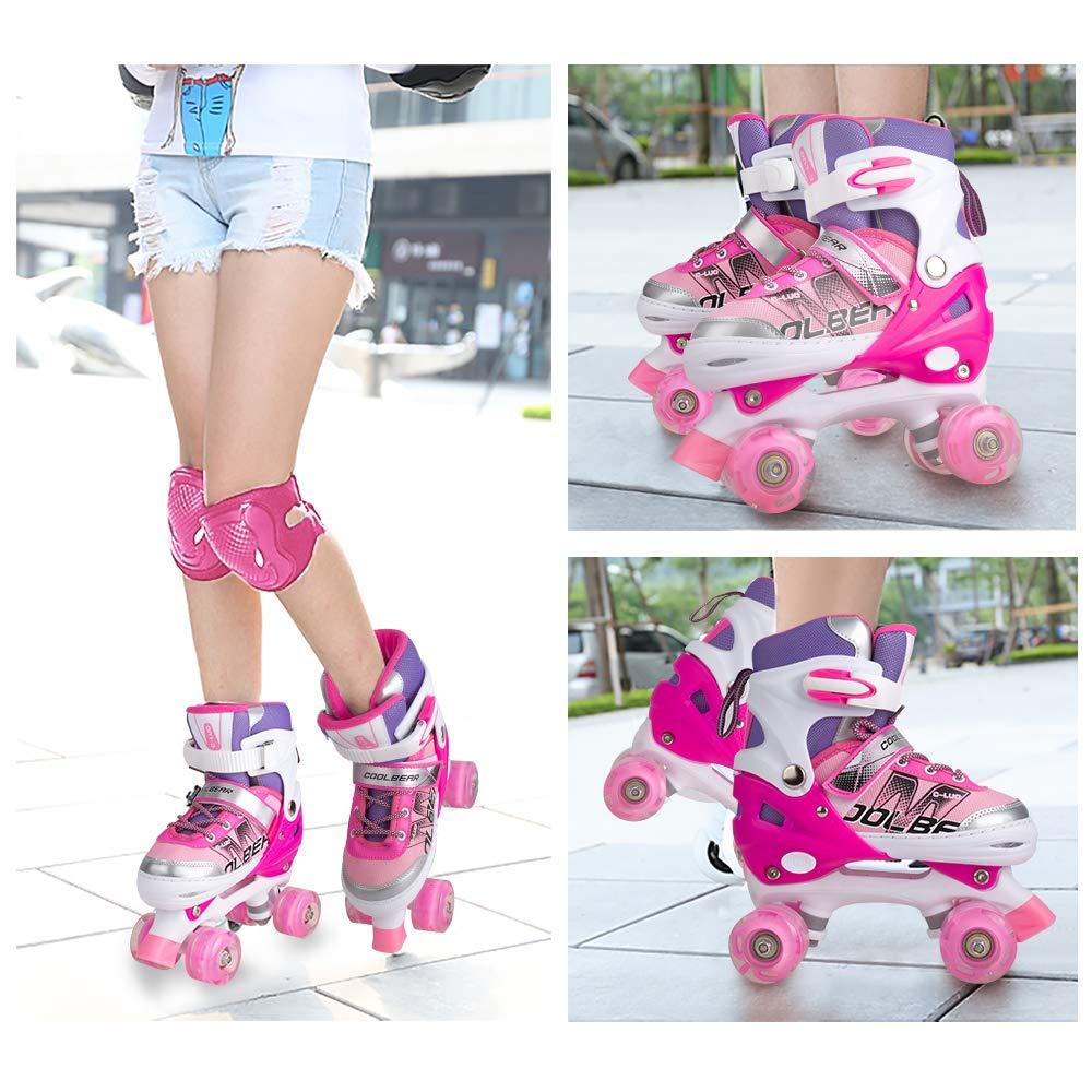 Sowume Adjustable Roller Skates for Girls and Women, All 8 Wheels of Girl's Skates Shine, Safe and Fun Illuminating for Kids - Image 7