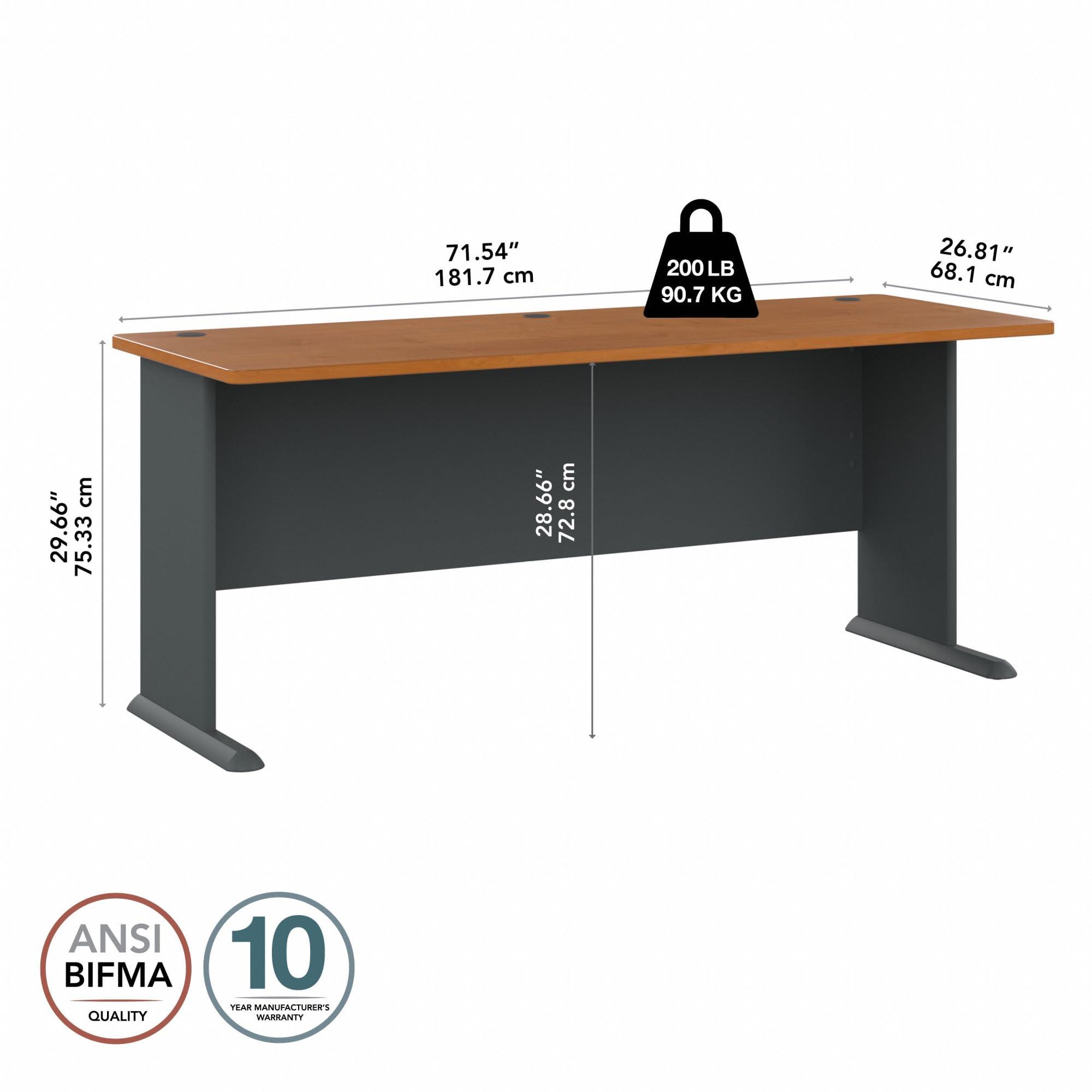 Bush Business Furniture Series A Desk, Large Workstation for Home or Professional Workspace, Desktop Solution for Office Use, 72W, Natural Cherry - Image 3