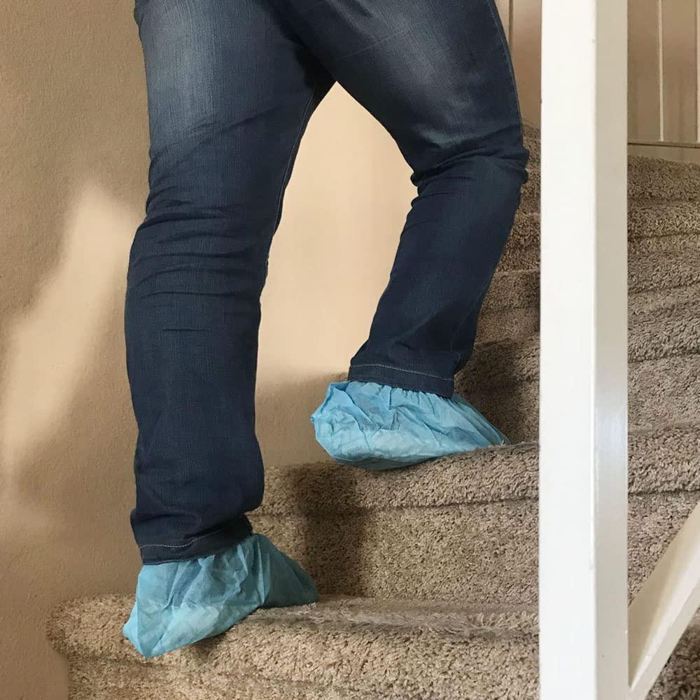 Cleaing Disposable Shoe Covers X-Large 100 Pack (50 Pairs) Non Slip, Fit Shoe Size up to Men's 14, Boot Size 13 - Image 4