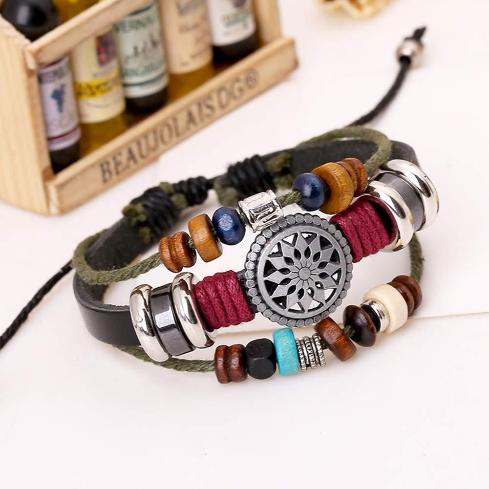 Trenro Women Lady Bohemia Wind Beaded Multilayer Hand Woven Bracelet Jewelry - Image 3