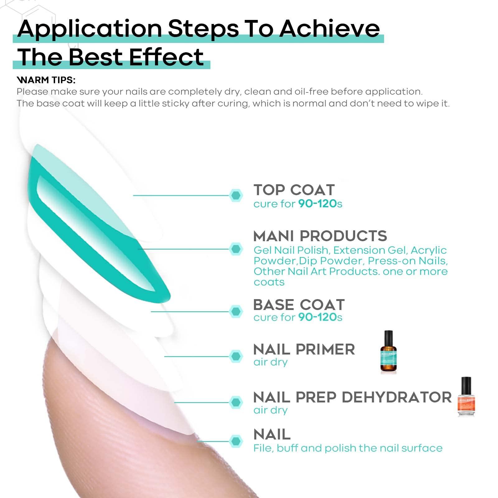 modelones 15 ml Nail Dehydrator and Primer, Acid Free Base Coat Natural Prep Dehydrate & Bond Primer Kit, Hema-Free Acrylic Nail Supplies - Image 8