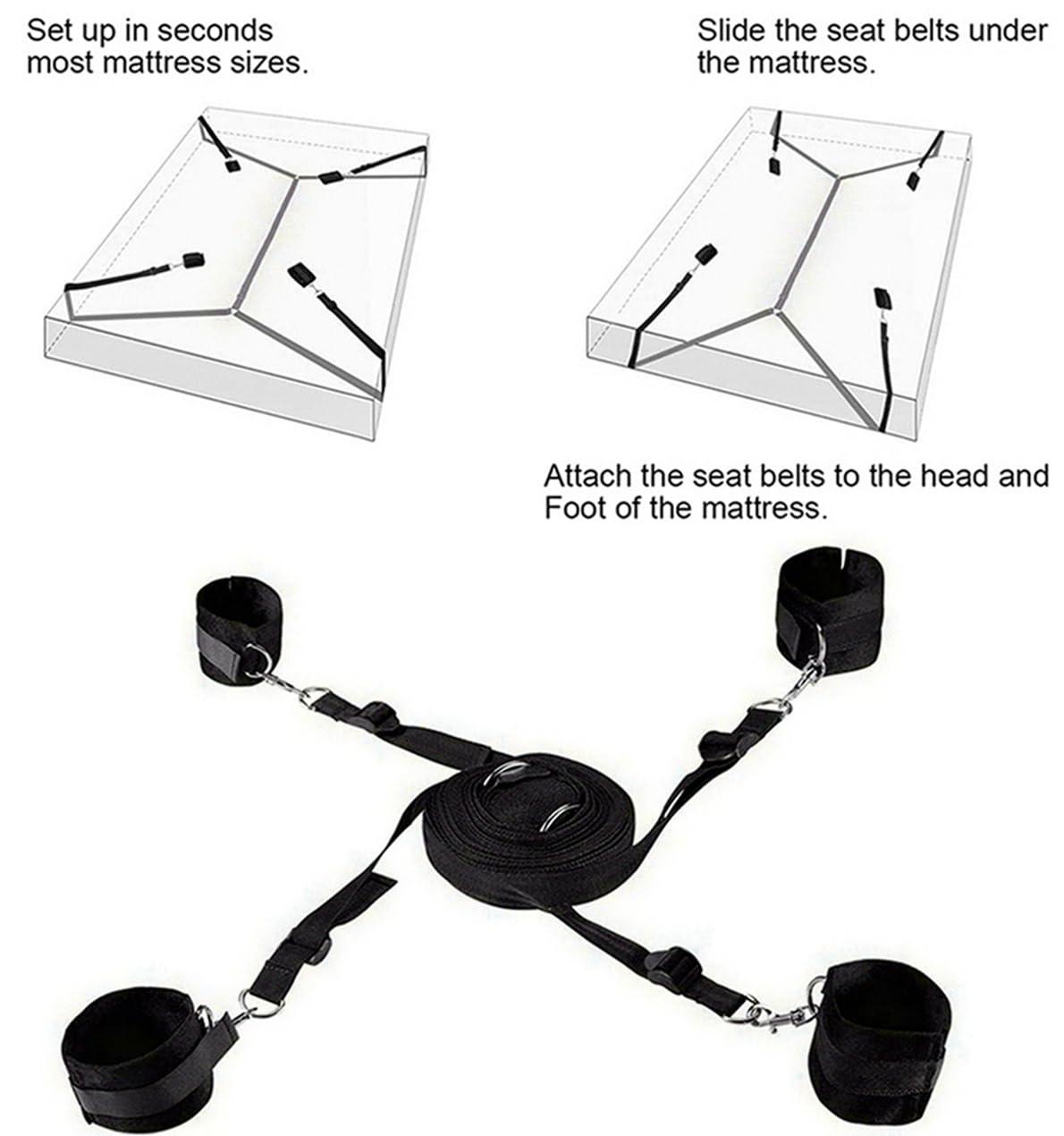 King Size Sexy Bed Frame Bed Restraints Sex Adults Bondaged King Size Bed Straps for Adult Play King Mattress Ankle and Wrist Restraints Sex Set Bondaged Restraints Sex Full Size Bed BDSM Sweater - Image 2