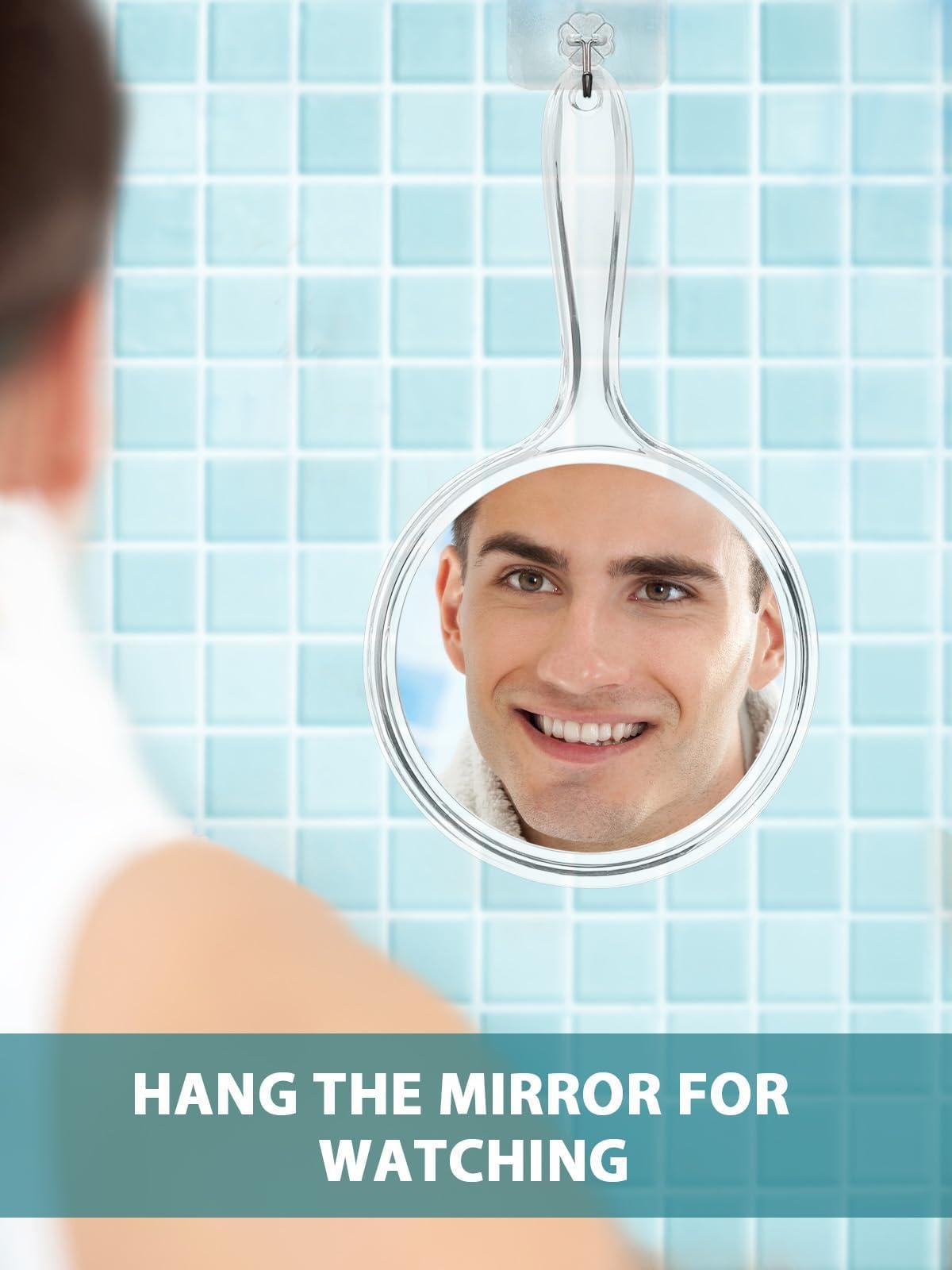 Macaki Hand Mirror, Double-Sided 1X/5X Magnifying Mirror with Handle, Acrylic, 8.3" L x 4.5" W, Clear, Pack of 1 - Image 8