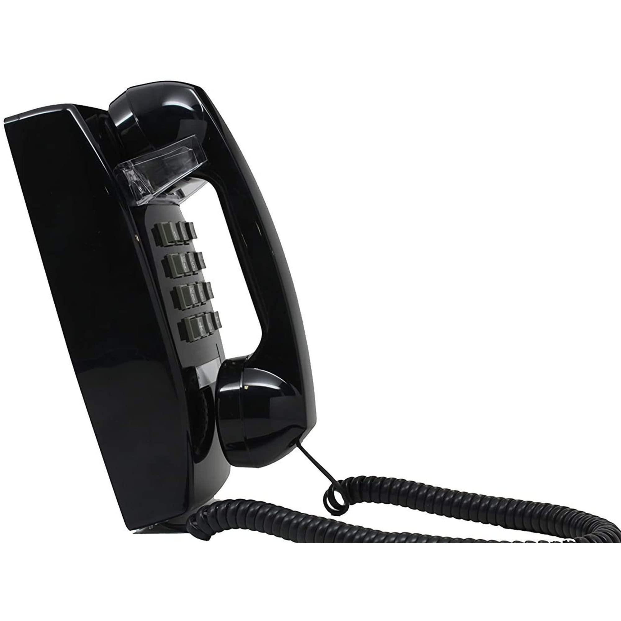 Single Line Classic 2554 Wall Phone with Loud Ringer and Handset Volume Control, Black - Wall Mount Jack Required