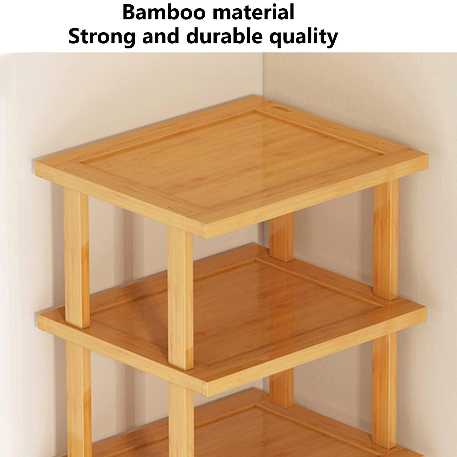 yoakaiax Wood Shoe Rack 5/7/8 Tier - Vertical Shoe Rack for Small Spaces, Tall Narrow Shoe Rack Organizer for Closet Entryway Corner Garage and Bedroom, Skinny Shoe Shelf with Free Stackable DIY (XL) - Image 7