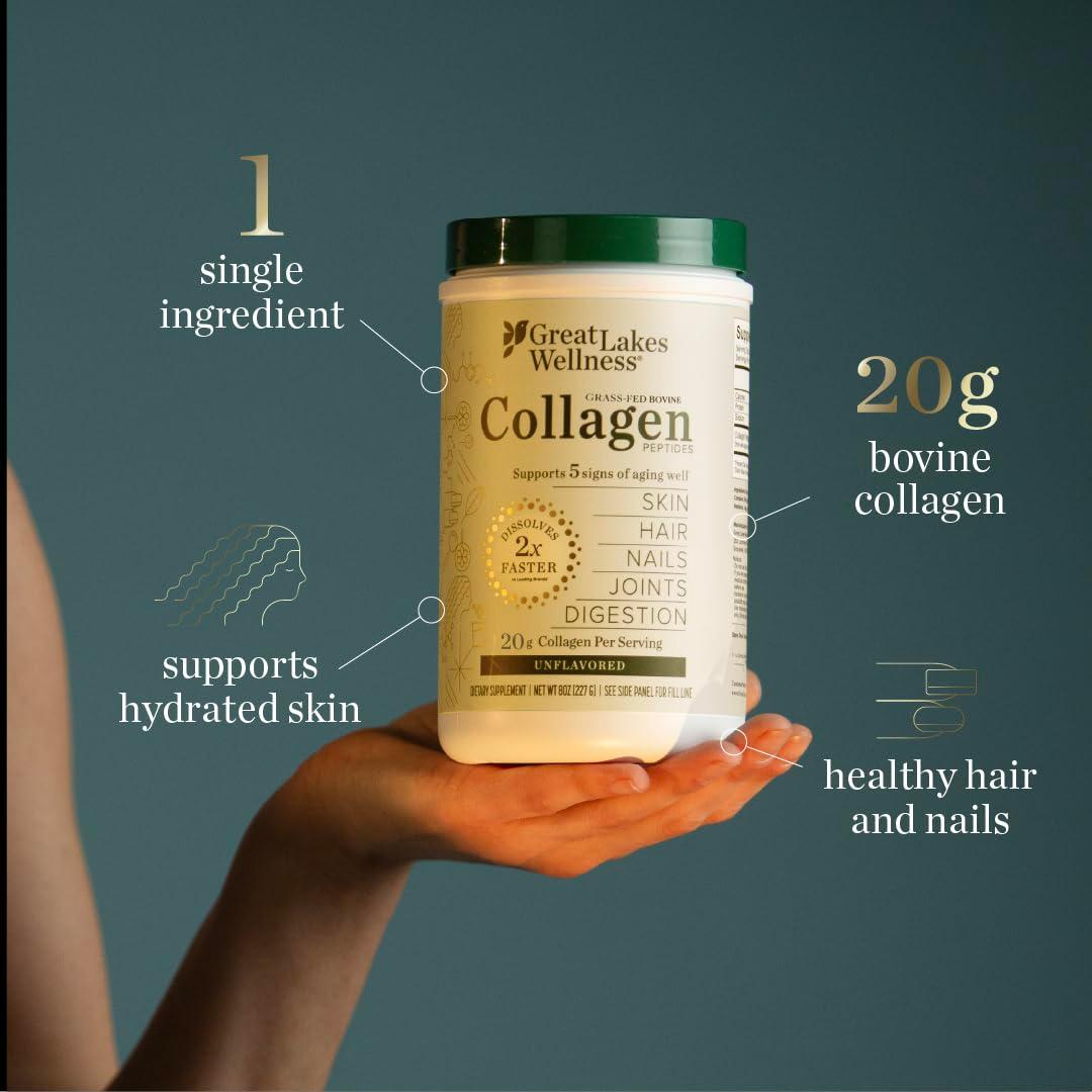 Great Lakes Wellness Collagen Peptides Powder for Skin, Hair, Nails, Joints & Digestion - Unflavored - Quick Dissolve Hydrolyzed, Non-GMO, Keto, Kosher - 10 oz - Image 8