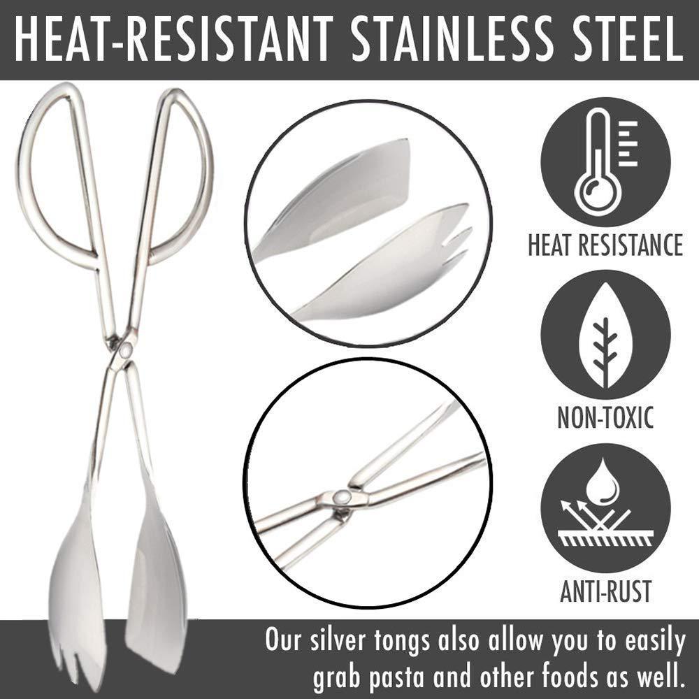 Stainless Steel Buffet Tongs - Set of 2, 10.3' - Image 2