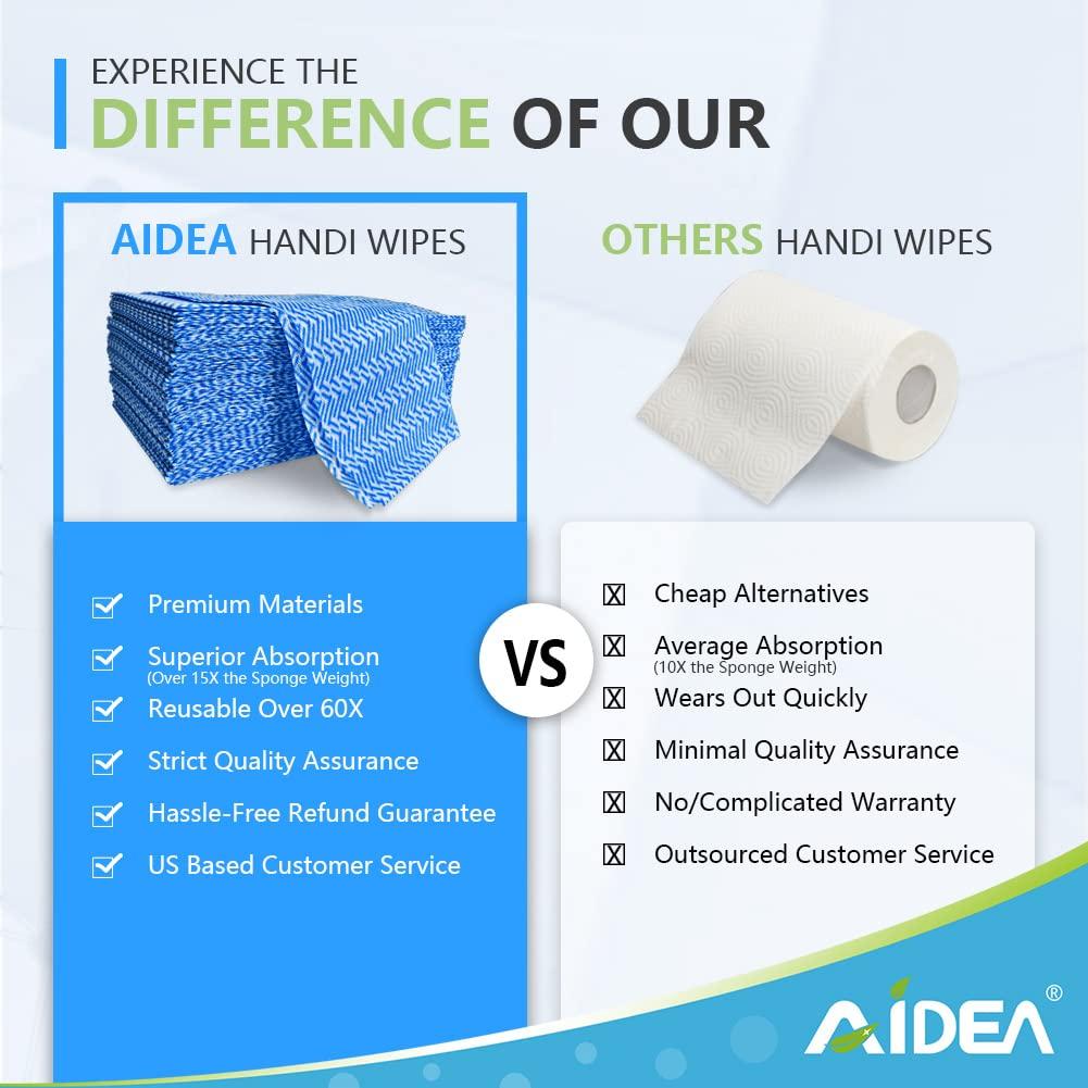 AIDEA Cleaning Wipes, Multi-Purpose Towel and Reusable Cleaning Cloths 80Ct(1 Pack), Domestic Wipes for Kitchen and Office (12''x24'') - Image 5