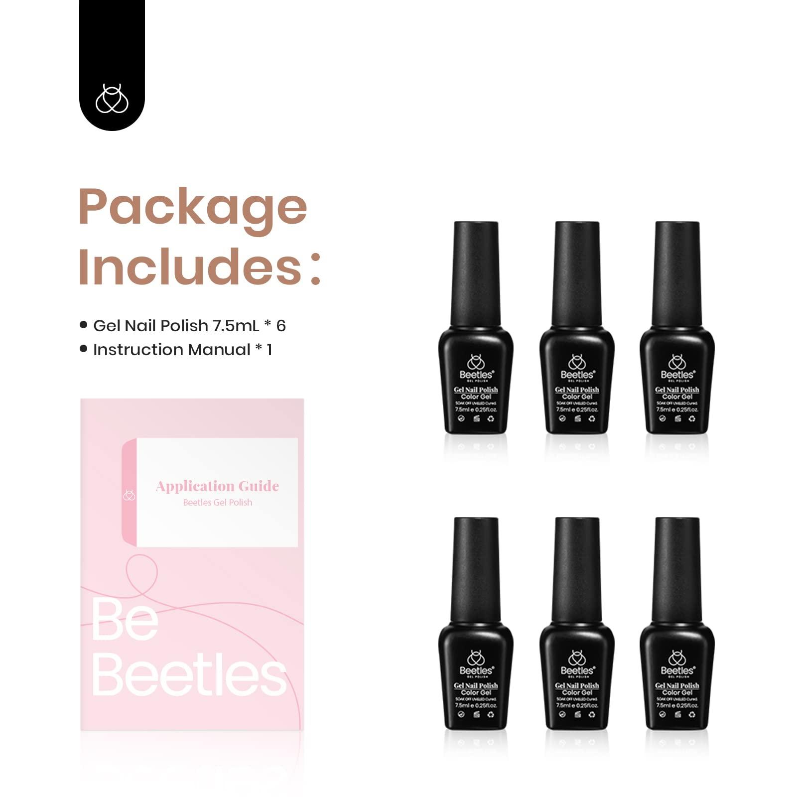 Beetles Jelly Gel Nail Polish Set, 6 Colors Milky White Nude Pink Sheer Gel Nail Kit Transparent Effect Summer Gel Soak Off UV Ballet Dress DIY Manicure French Nail Art Gifts for Women - Image 7