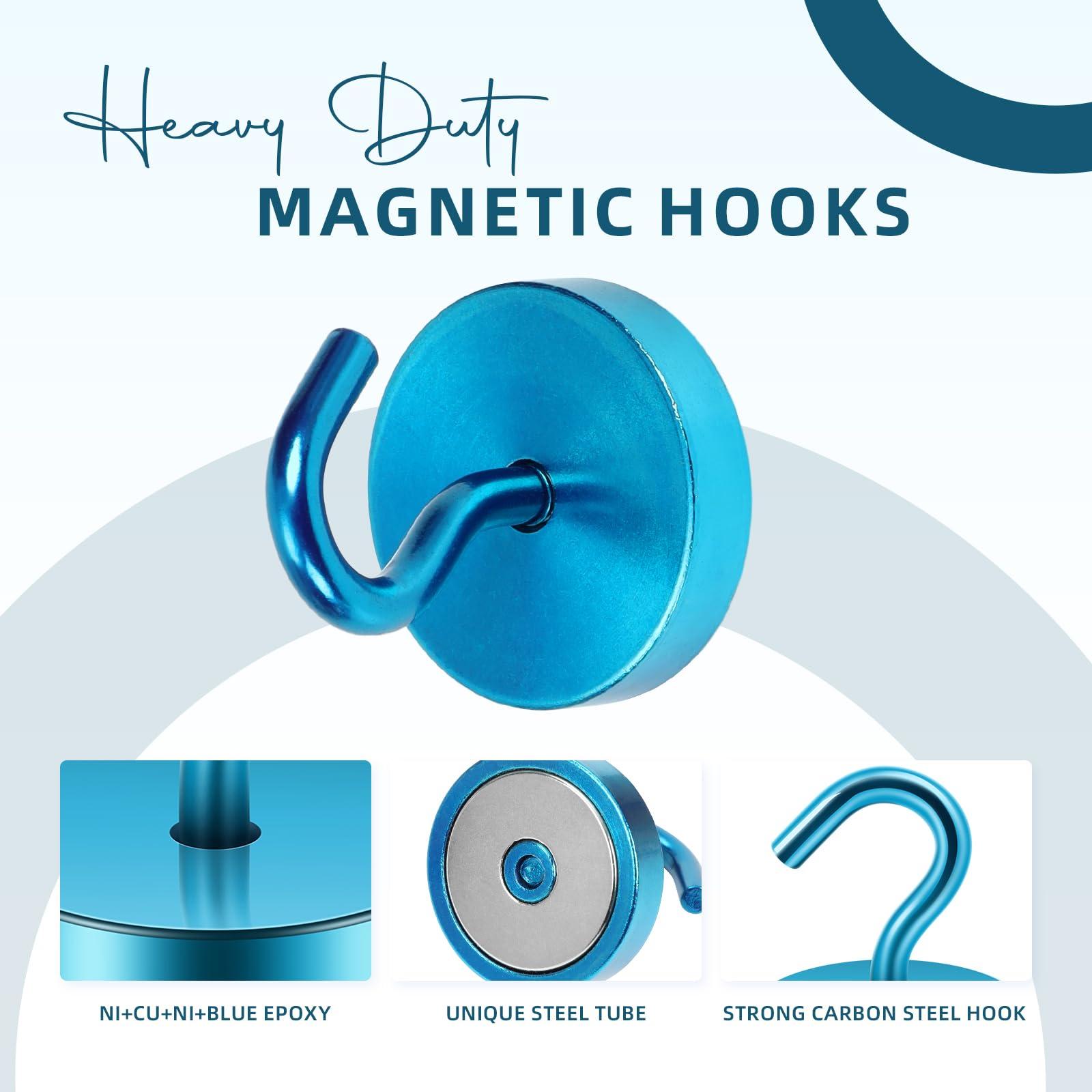 Neosmuk Magnetic Hooks, Cruise Ship Essentials, 120lb+ Heavy Duty Magnetic Hooks for Cruise Cabins, Refrigerator, Grill, Hanging, and Travel | Extra Strong Must-Haves Magnet Hook,RoyalBlue - Image 6