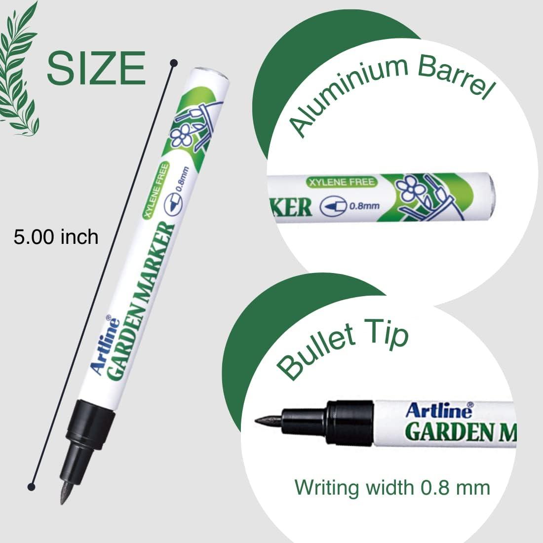 Artline EK-780 Garden Markers, 0.8 mm Writing Width, UV Resistant, Waterproof Permanent Markers Ideal for Plant Labels, Quick-Dry Garden Marker for Plants Outdoor & Indoor Use - Black, 12 Pack - Image 3
