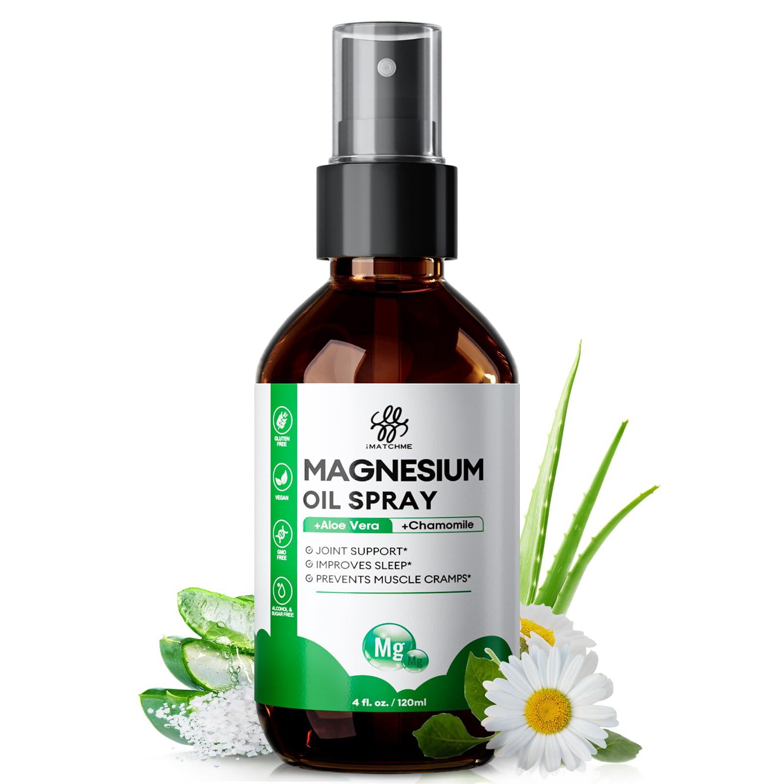 Magnesium Oil Spray - Magnesium Spray for Feet & Body, Leg Cramps, Joint Health & Sleep Support, Nourish Skin - Pure, Topical and Natural Oil from Ancient Minerals, 4oz