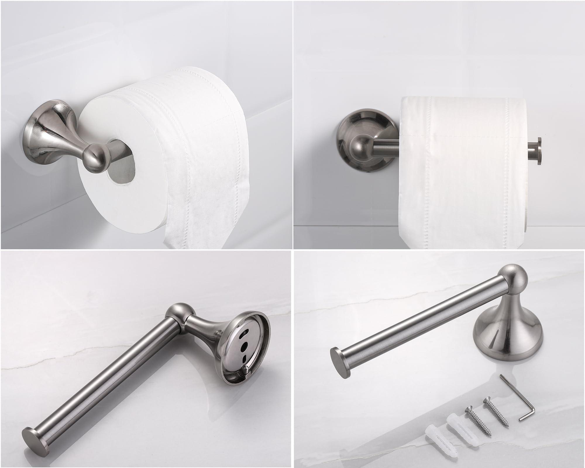 Ntipox 4-Piece Brushed Nickel Bathroom Hardware Accessories Set, 24 Inch Towel Bar, Towel Rack, Bathroom Towel Holder - Image 5