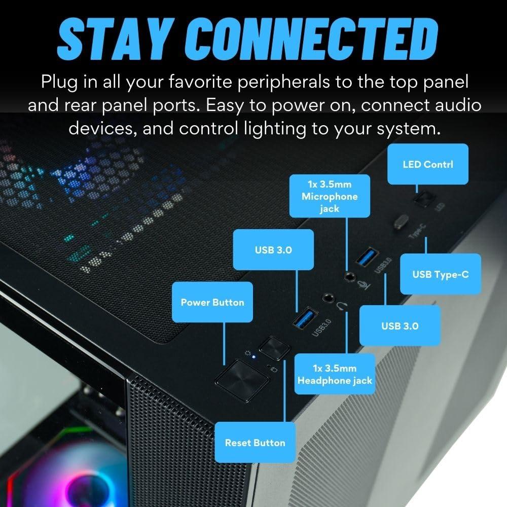 Panorama XL RTX 5090 Gaming Desktop PC - AMD Ryzen 7 9800X3D, 64GB DDR5 5600 RAM, 2TB NVMe Gen4 SSD, WiFi 6E + BT 5.4, HDMI, RJ45, Windows 11 Pro - Best 2025 RGB Prebuilt Tower Computer for Gamers - Image 6