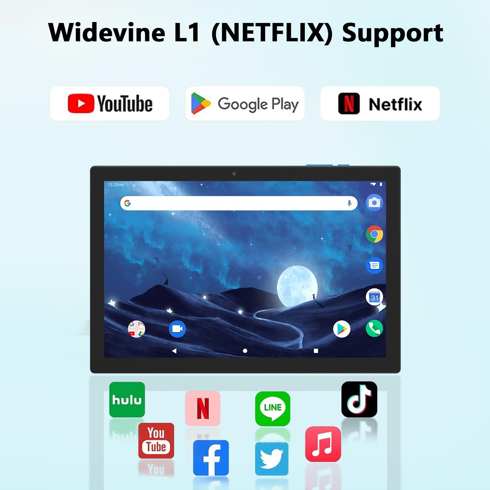 Android 15 Tablet 10 Inch, 18GB RAM+128GB ROM/2TB Expandable Tablet, 2 in 1 Tablets with Keyboard Case Mouse Stylus, 2.0GHz Quad-core CPU, 1280*800 IPS HD Screen, 5G WiFi6 BT 5.0, 8MP Camera Tablet PC - Image 4