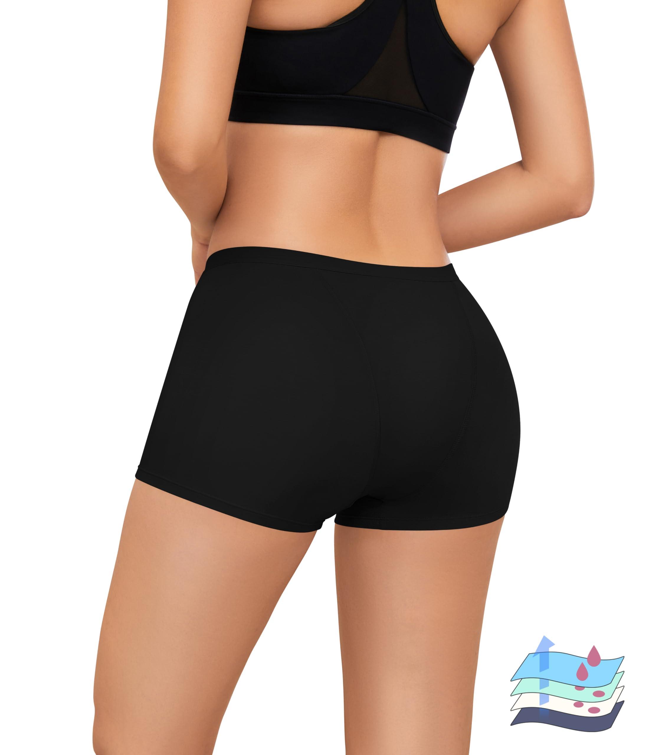Leovqn Period Boyshorts Heavy Flow Period Shorts for Women Leakproof Menstrual Panties Period Underwear for Women