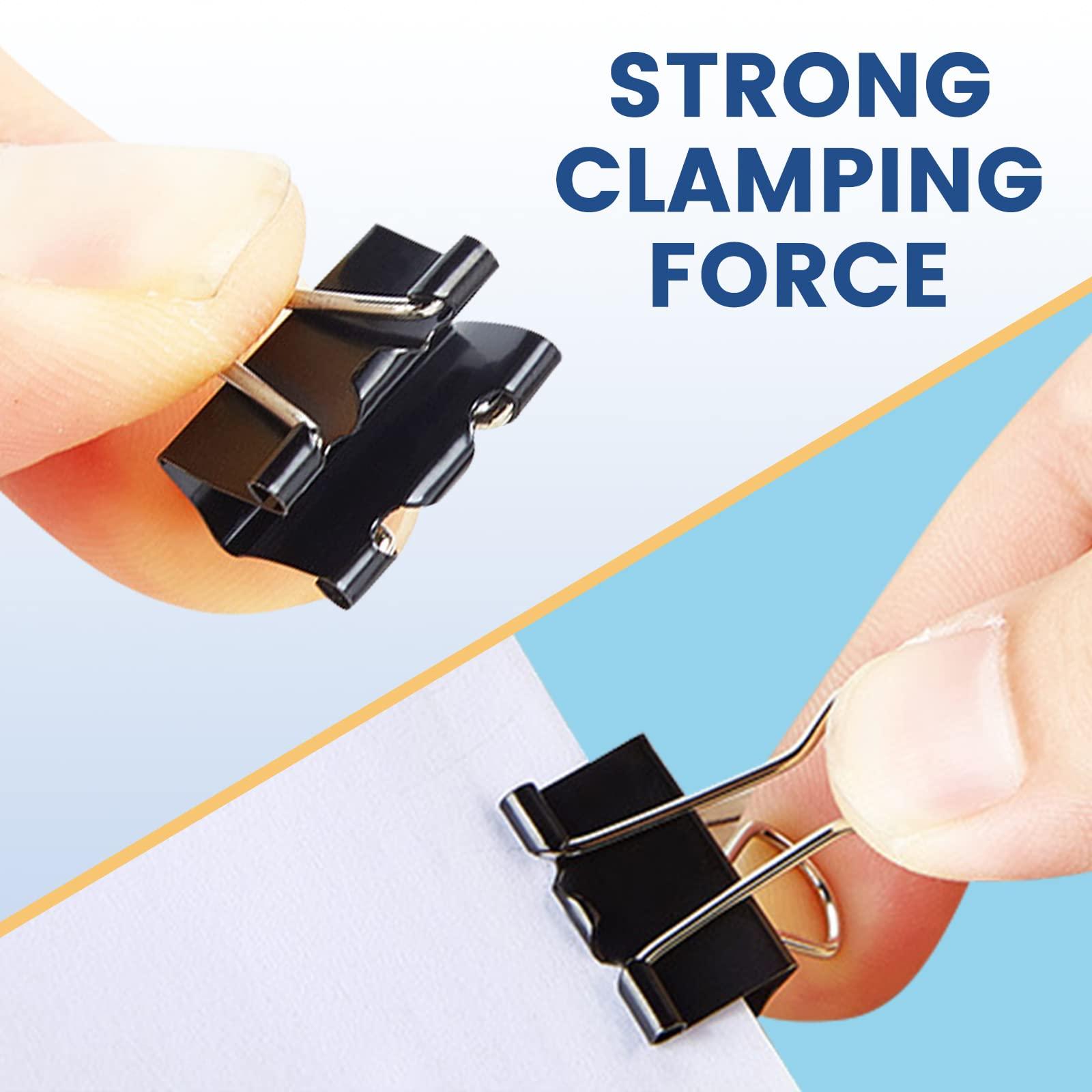 208 PCS Binder Clips Paper Clamps Assorted Sizes, Metal Paper Binder Clip, Black Binding Paperwork Clamp Bulk, School Teachers Office Supplies - Image 3