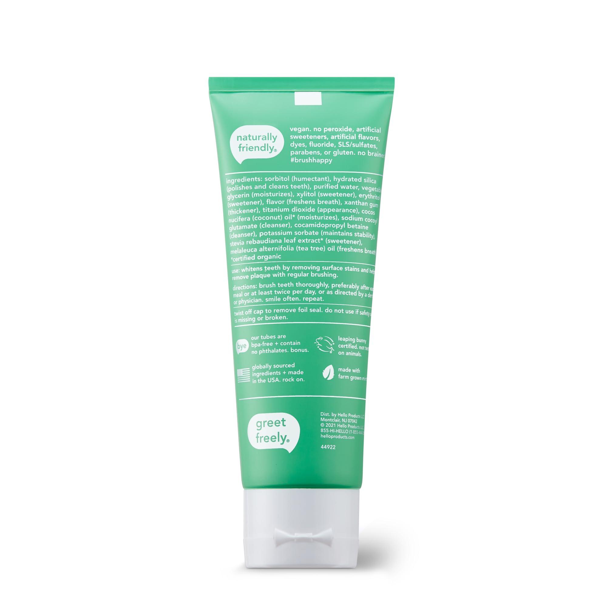 hello Super Fresh Fluoride Free Toothpaste, Toothpaste for Bad Breath, Helps Remove Surface Stains, Natural Spearmint, 3 Pack, 4.7 Oz Tubes - Image 8