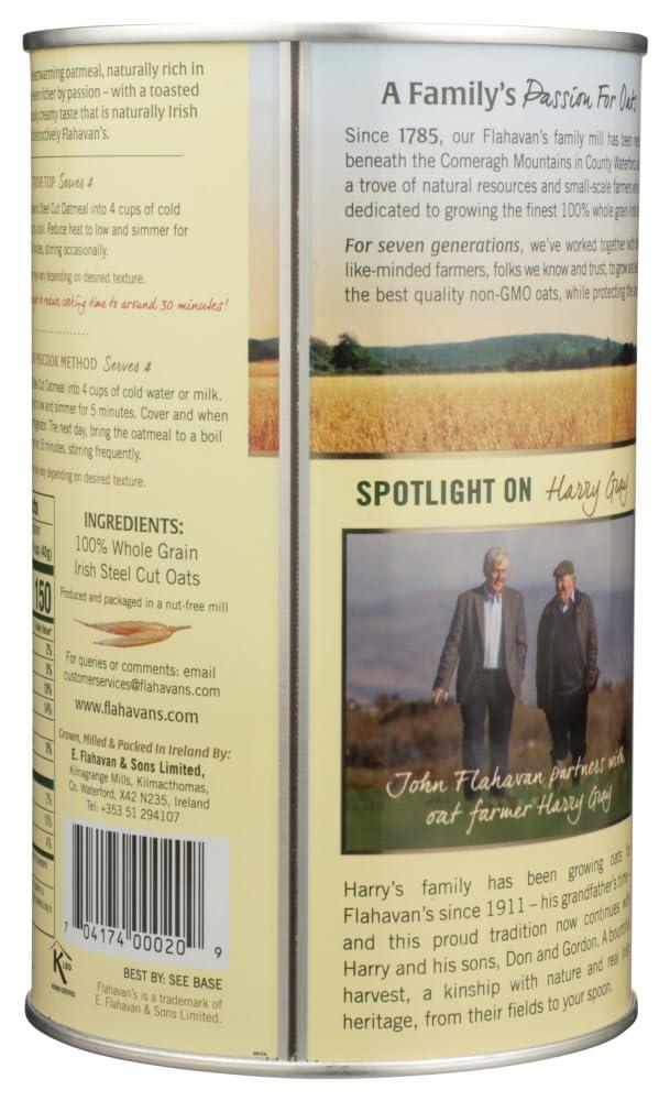 Flahavan's Irish Steel Cut Oatmeal Tin, 28 Ounce (Pack of 2) - Image 4