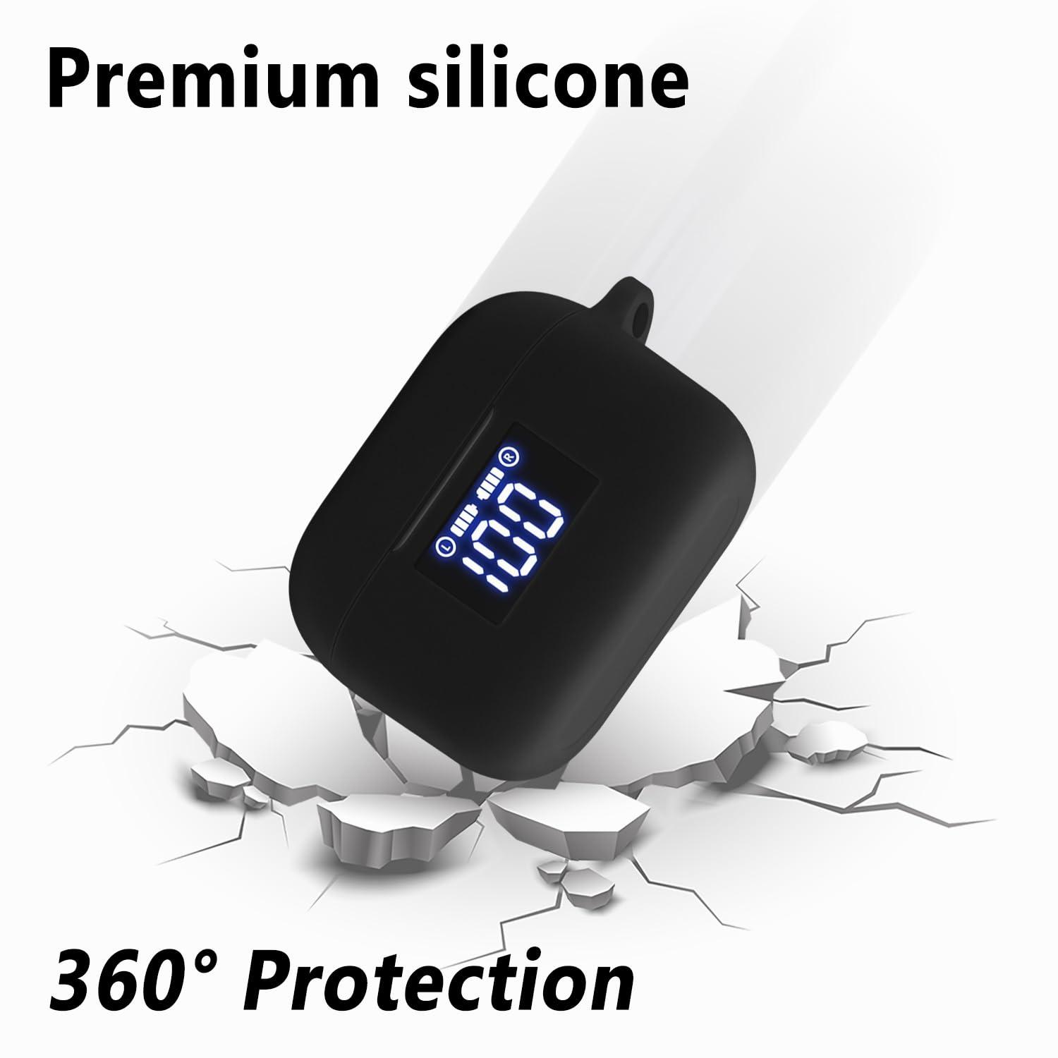 Geiomoo Silicone Case for TOZO Tonal Fits(T21), Protective Cover with Carabiner (Black) - Image 3